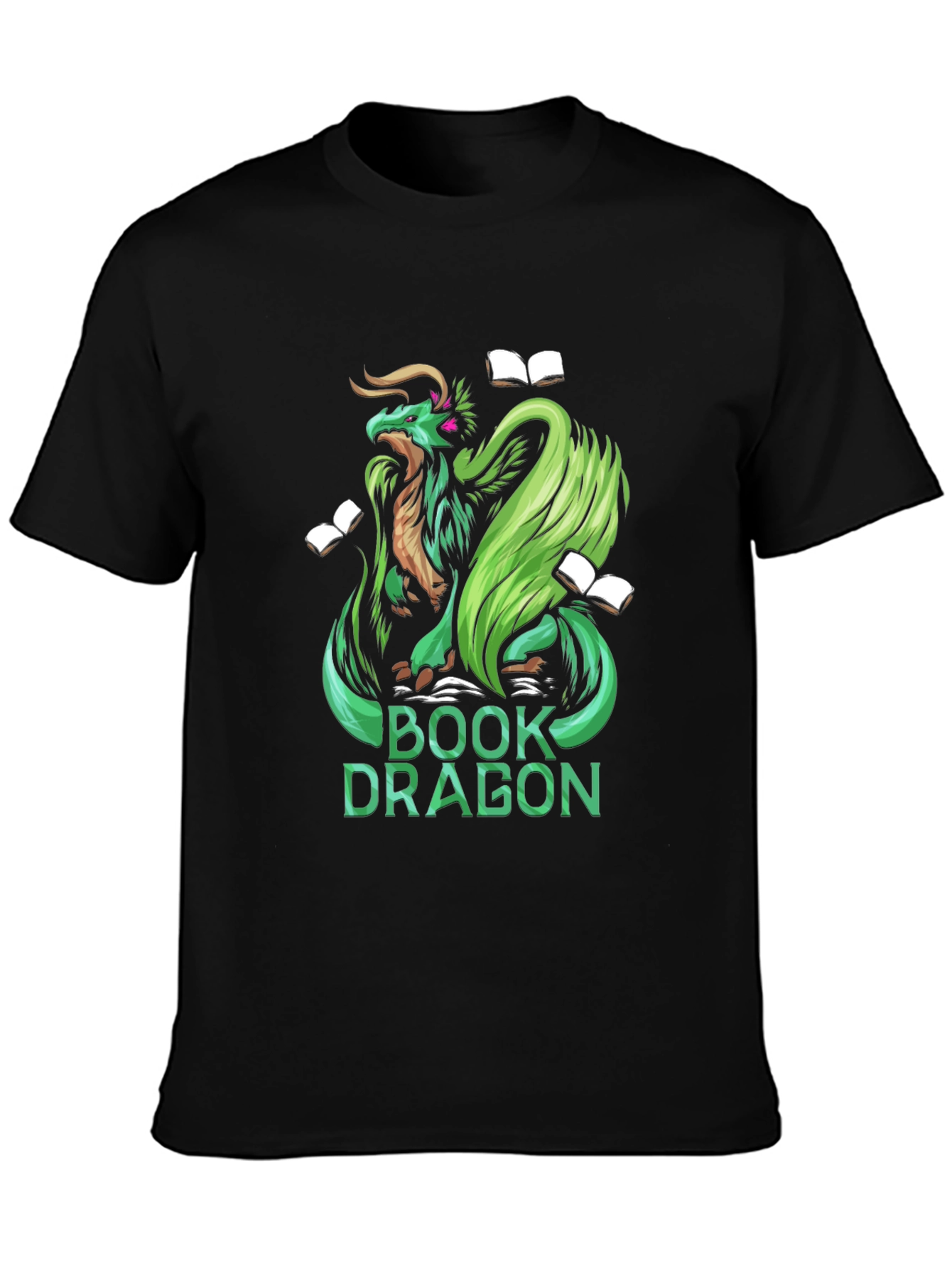Book Dragon Graphic Tee - Black