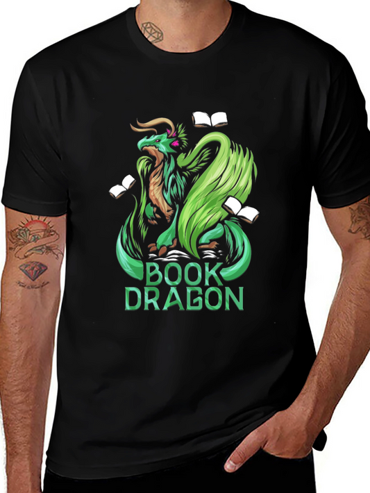 Book Dragon Graphic Tee - Black
