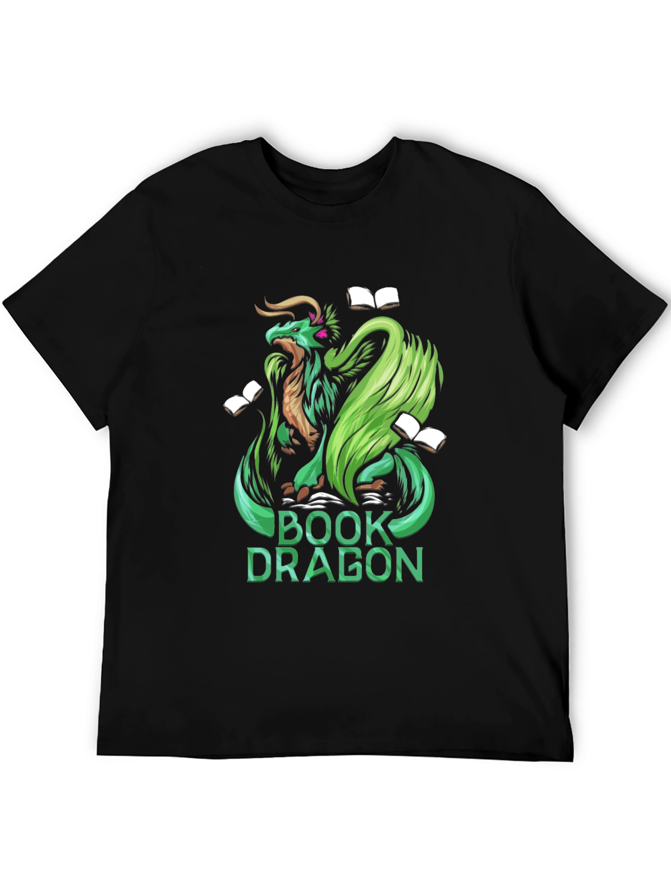Book Dragon Graphic Tee - Black