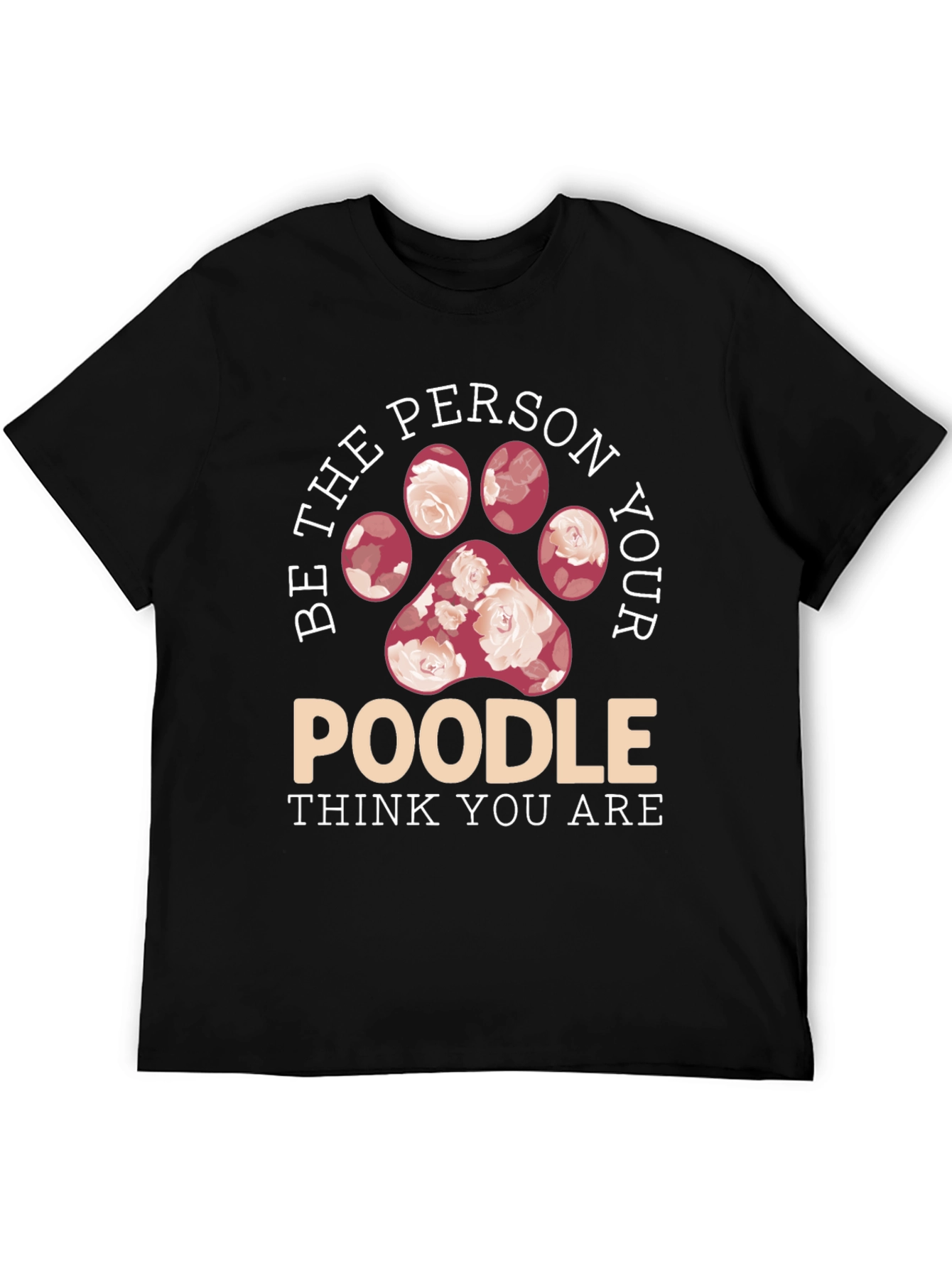 Poodle Lover Floral Paw Print T-Shirt