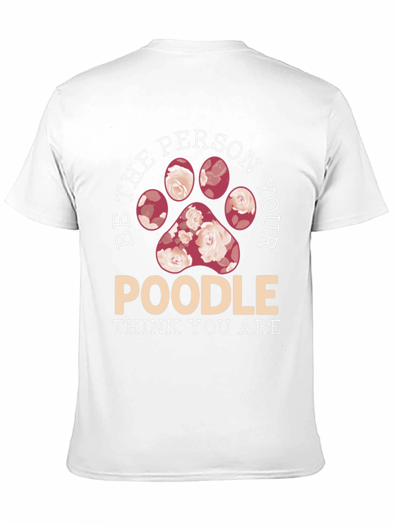 Poodle Lover Floral Paw Print T-Shirt