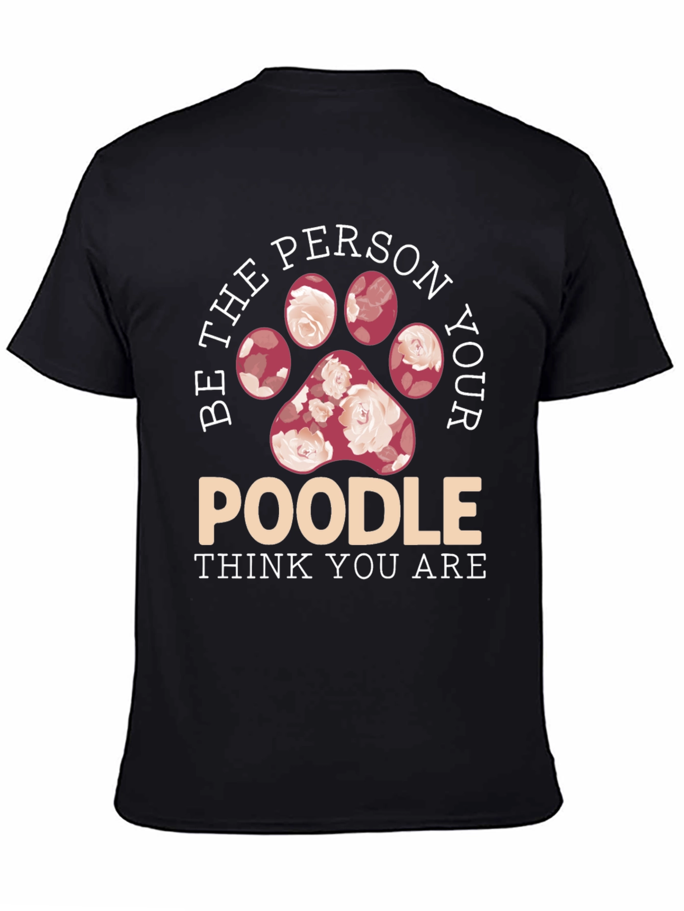 Poodle Lover Floral Paw Print T-Shirt