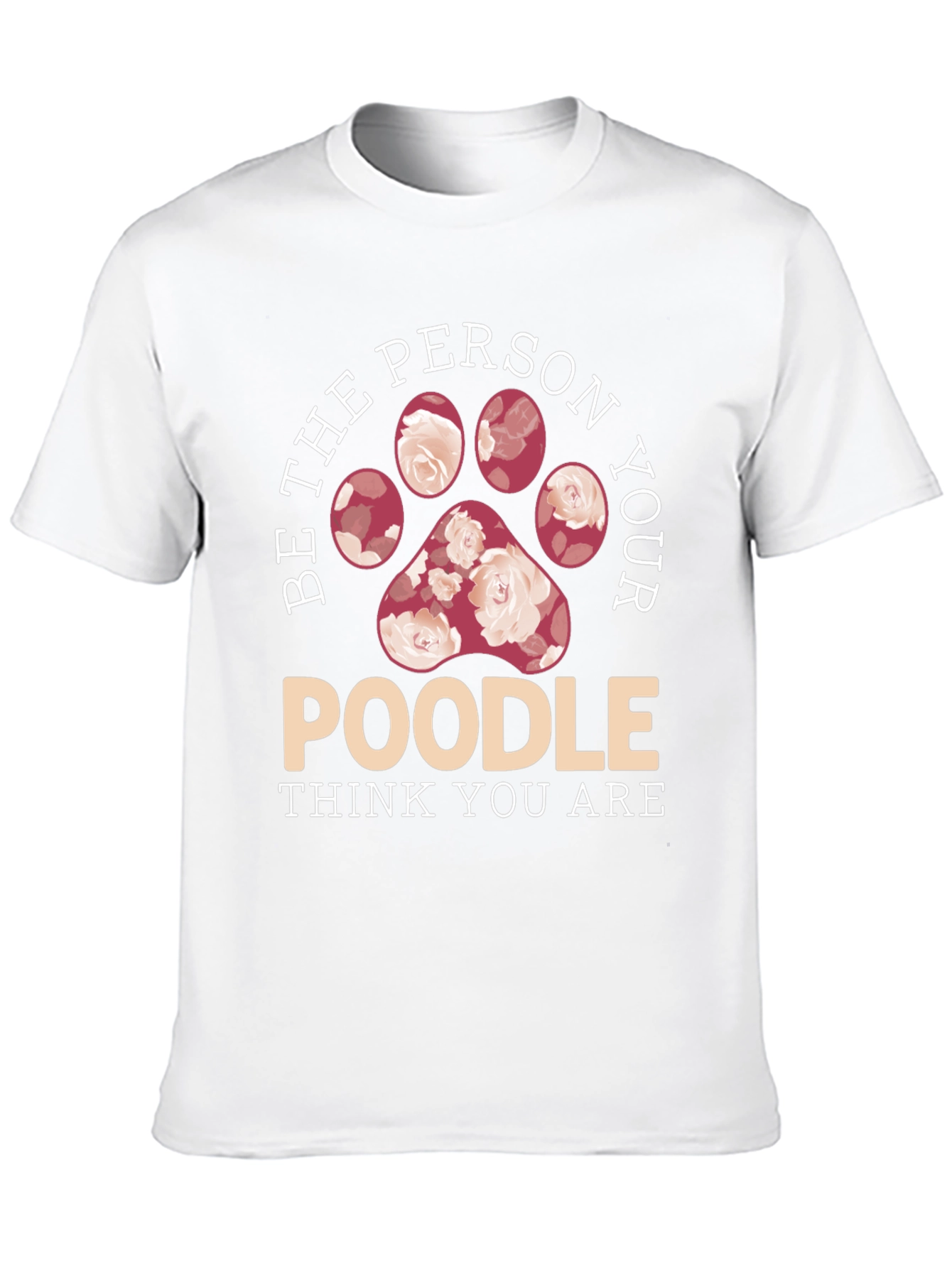 Poodle Lover Floral Paw Print T-Shirt