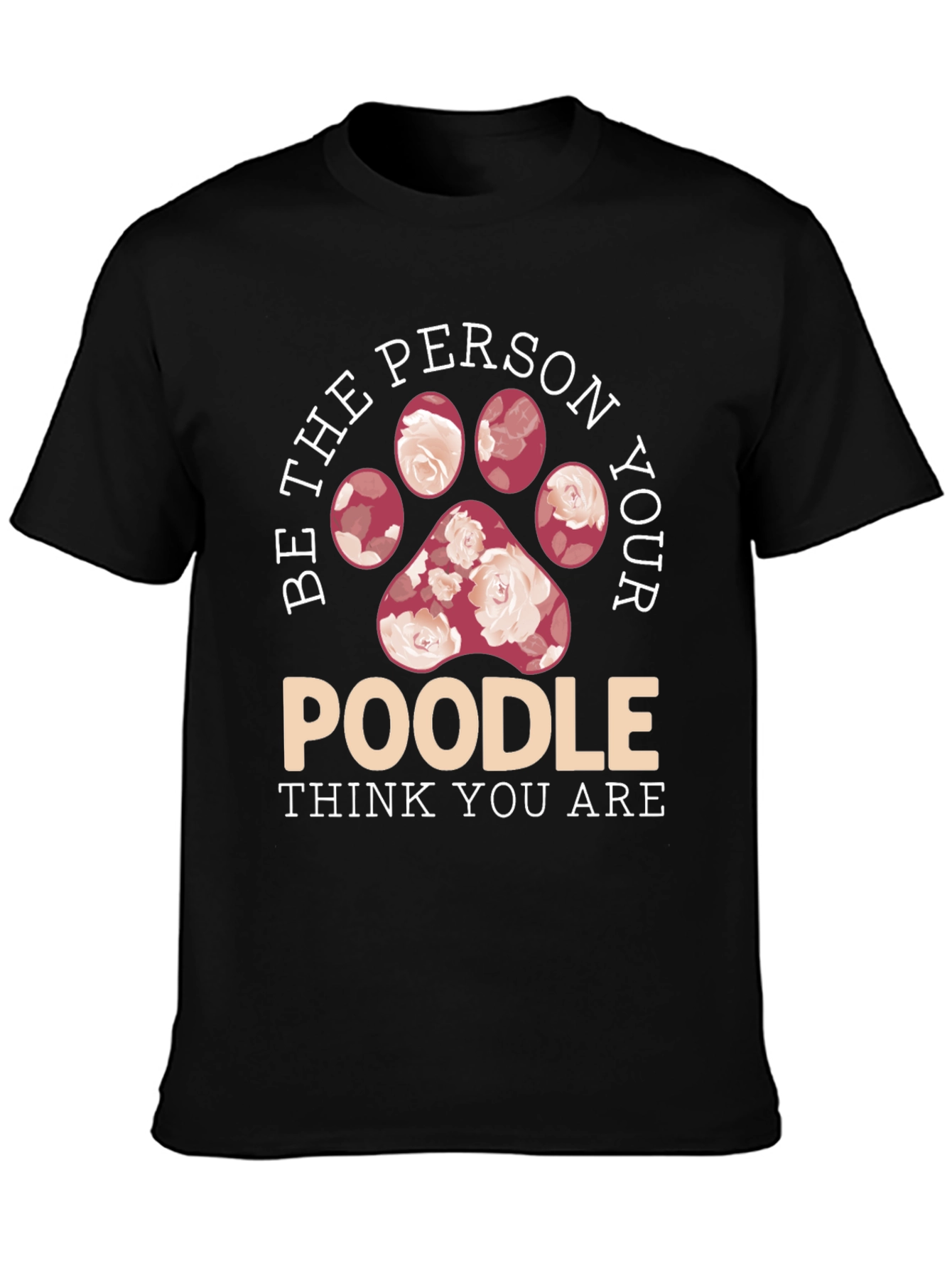 Poodle Lover Floral Paw Print T-Shirt