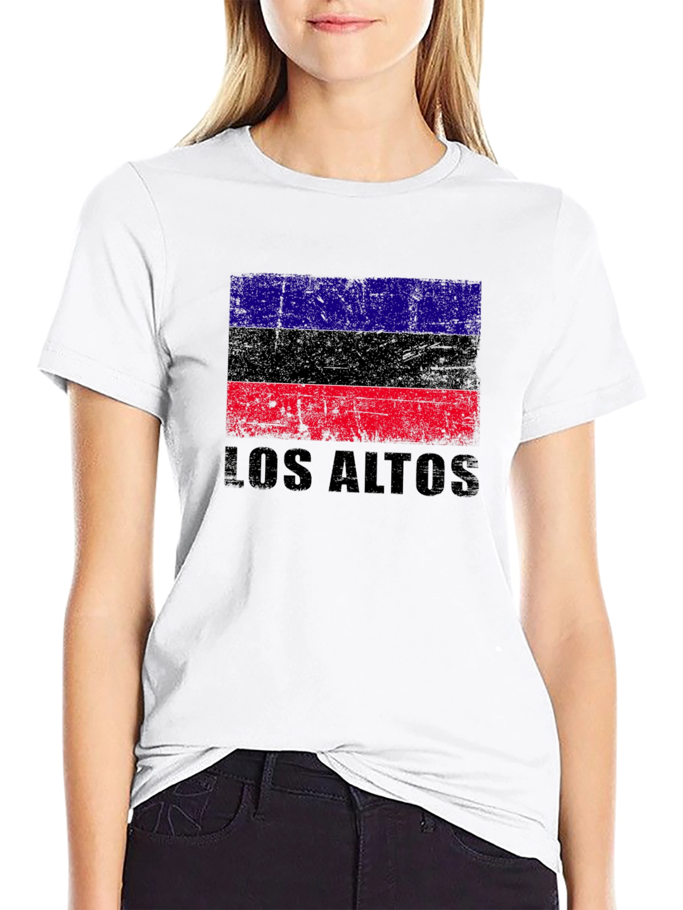 Los Altos Flag Graphic Black T-Shirt