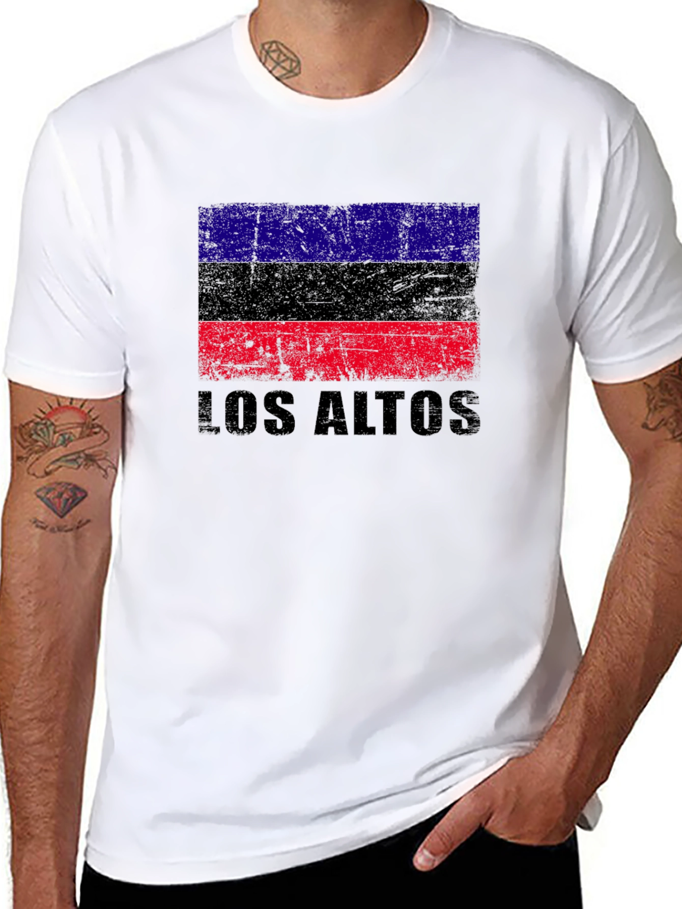 Los Altos Flag Graphic Black T-Shirt