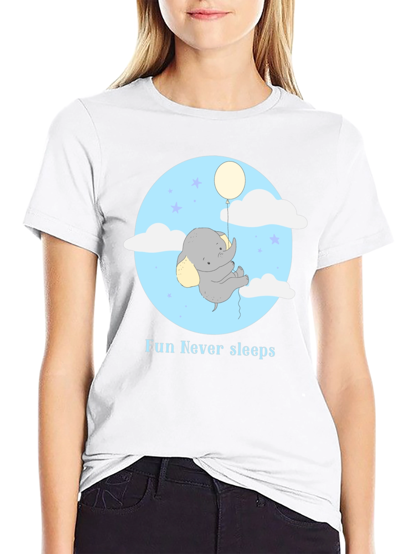 Fun Never Sleeps Elephant Balloon Graphic Tee