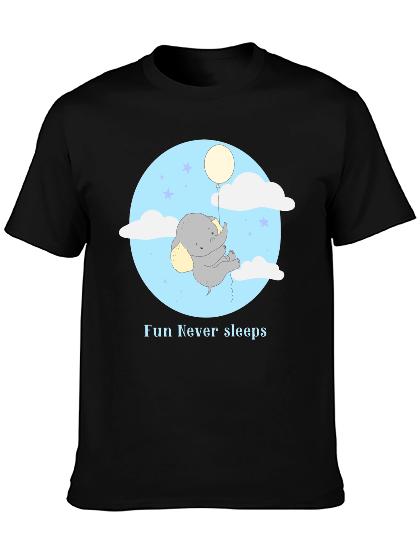 Fun Never Sleeps Elephant Balloon Graphic Tee