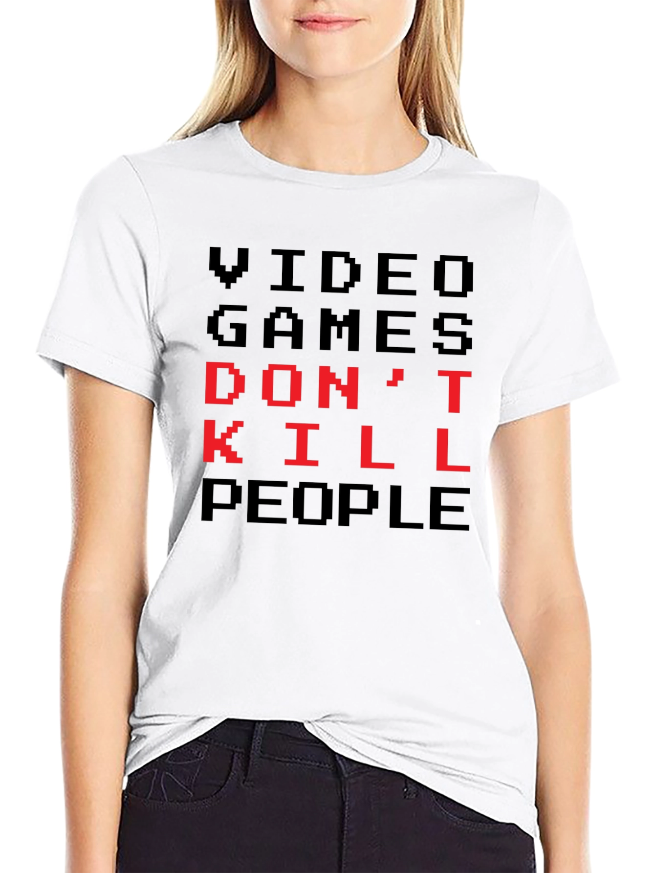 Video Games Dont Kill People Pixel Art T-Shirt