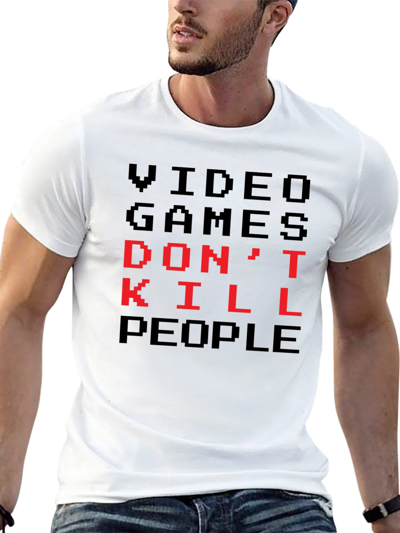 Video Games Dont Kill People Pixel Art T-Shirt