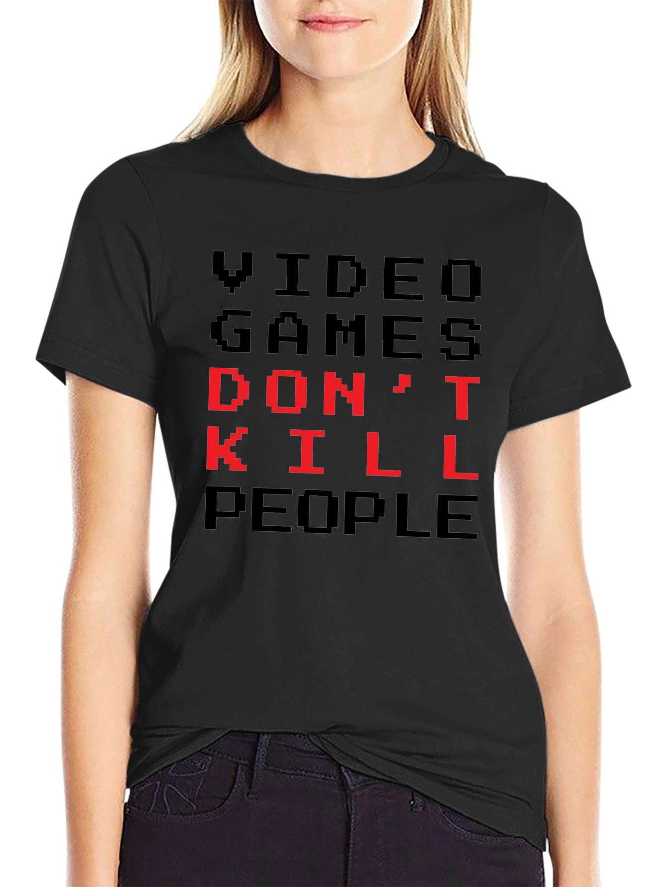 Video Games Dont Kill People Pixel Art T-Shirt