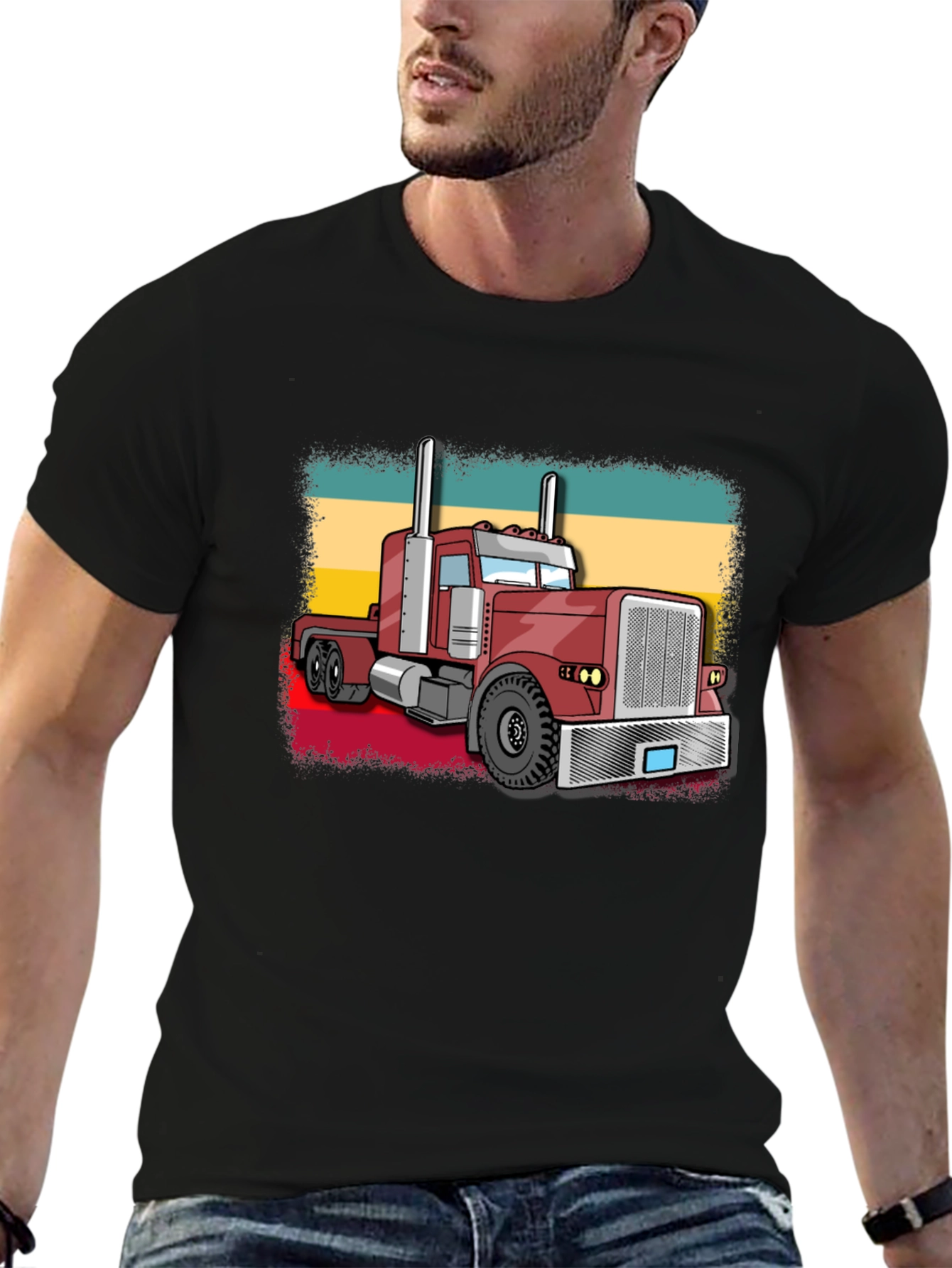 Retro Trucker T-Shirt - Cool Graphic Tee