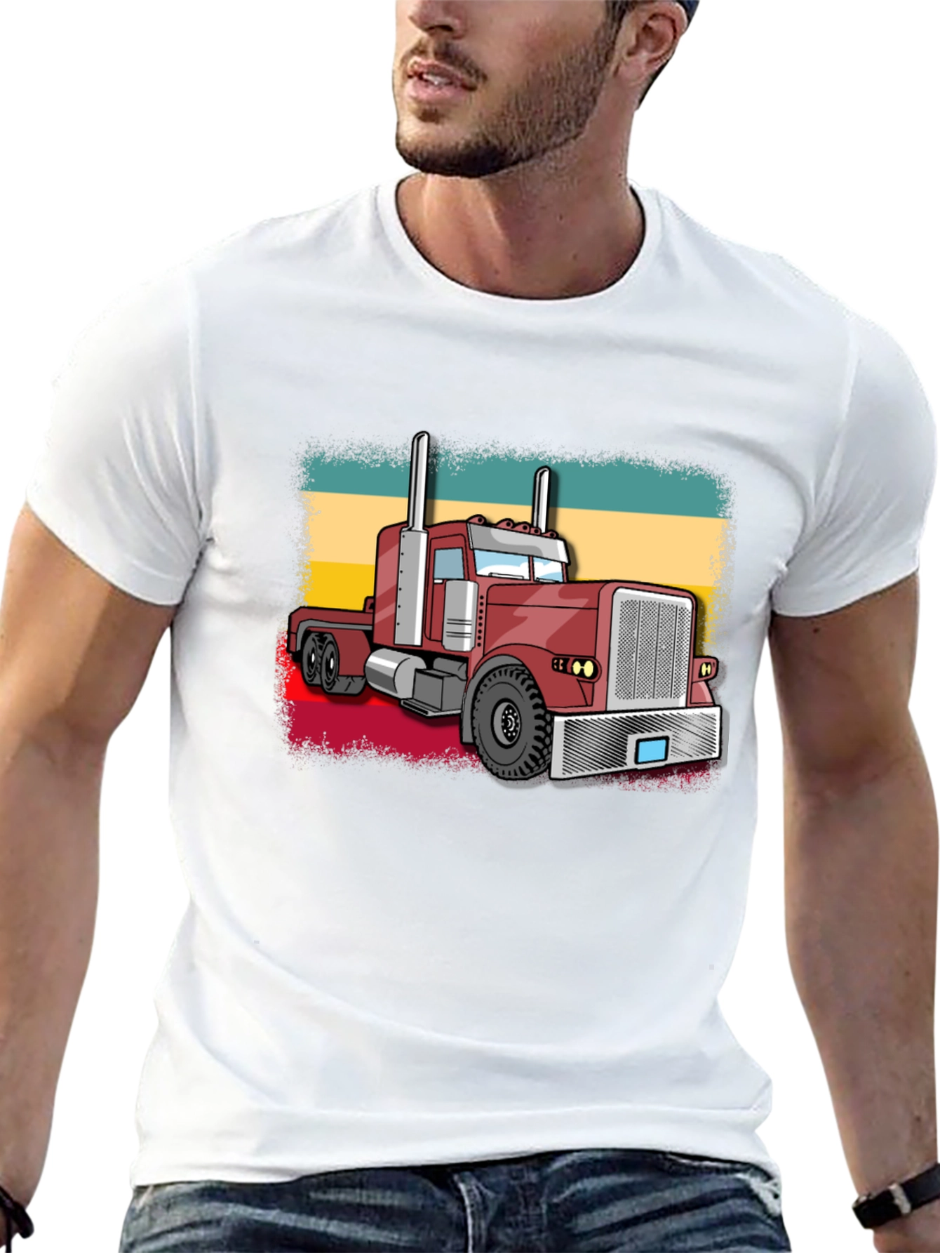 Retro Trucker T-Shirt - Cool Graphic Tee