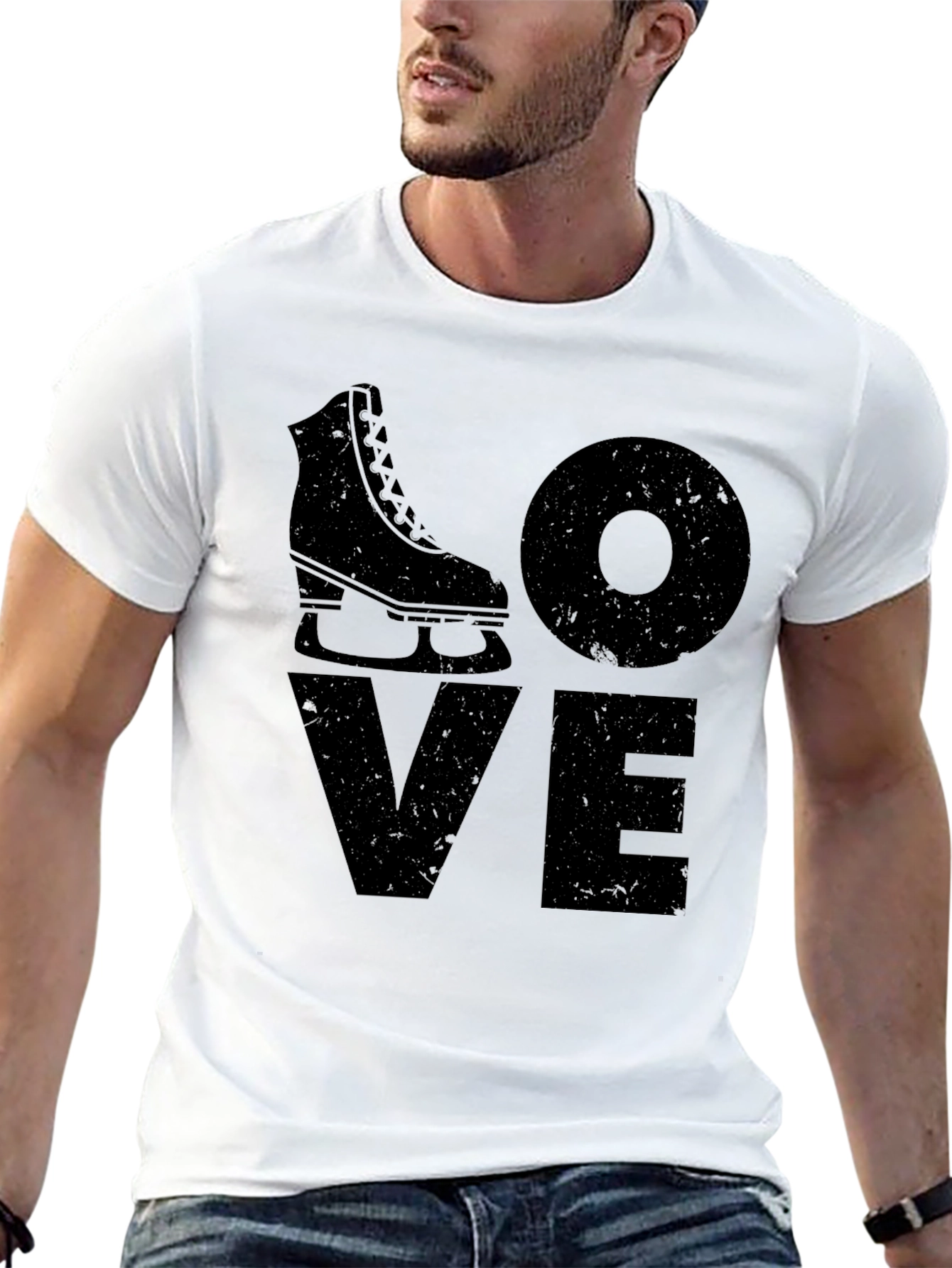 I Love Skating Graphic Black T-Shirt