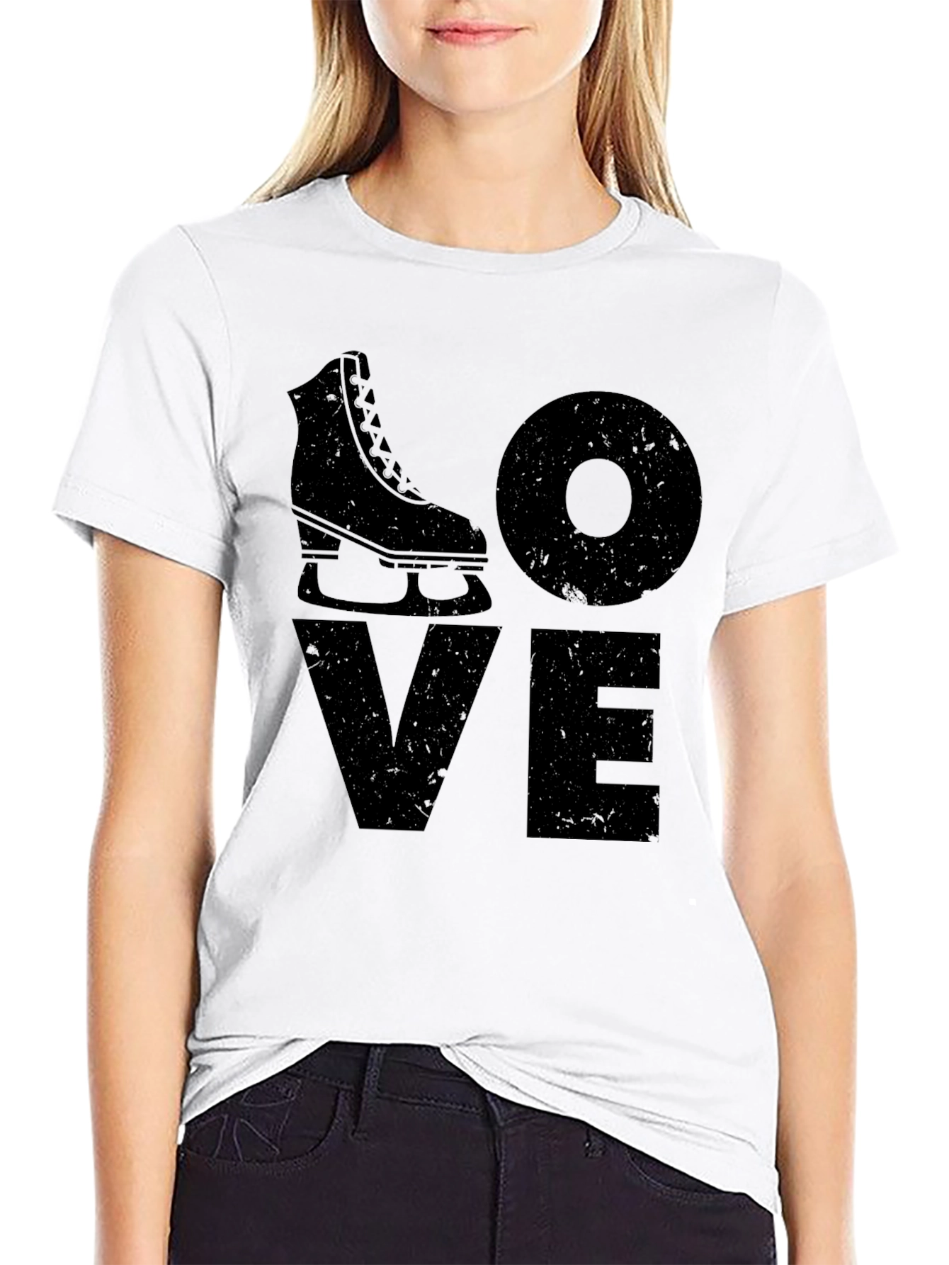 I Love Skating Graphic Black T-Shirt