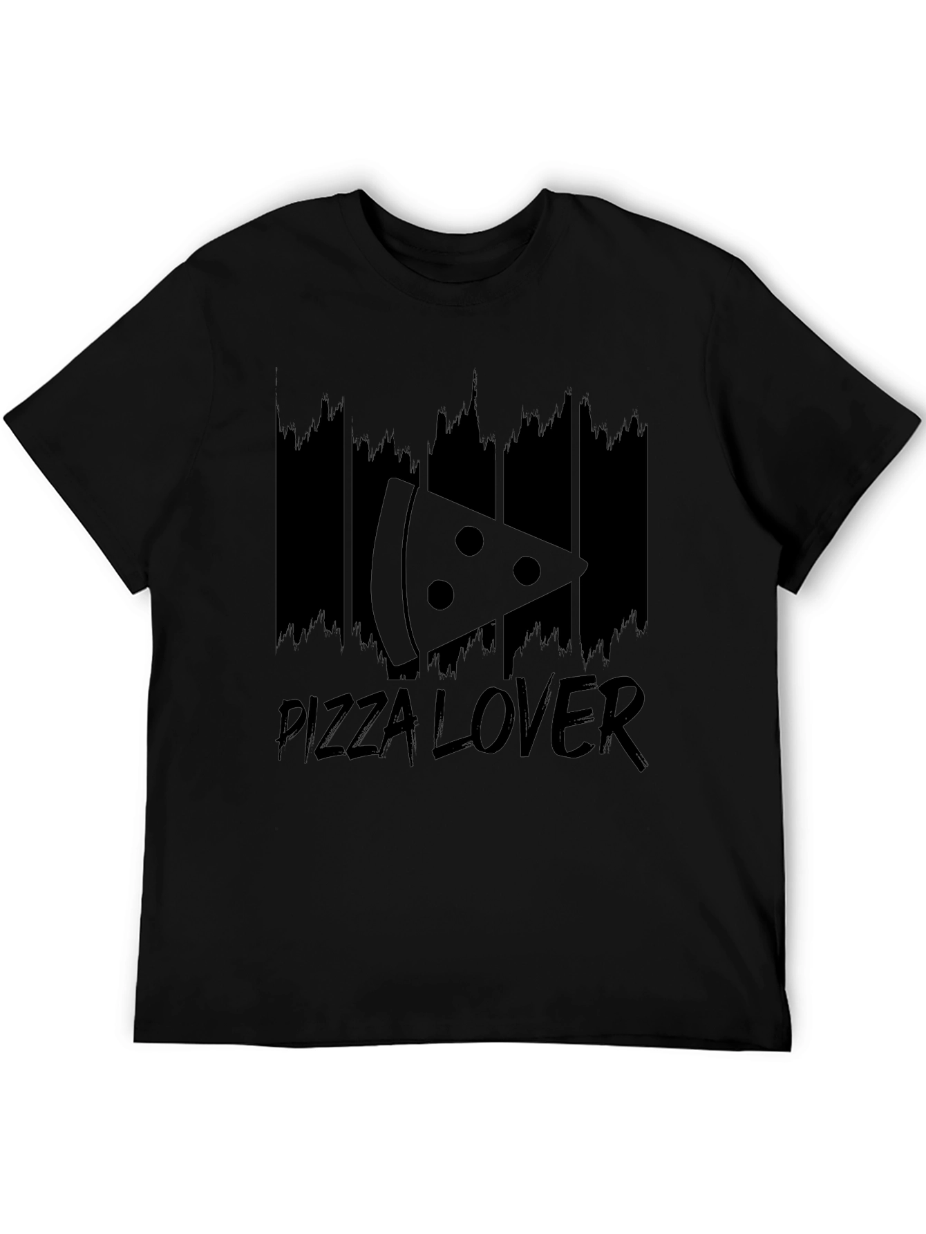 Pizza Lover Graphic Tee - Black Cotton T-Shirt
