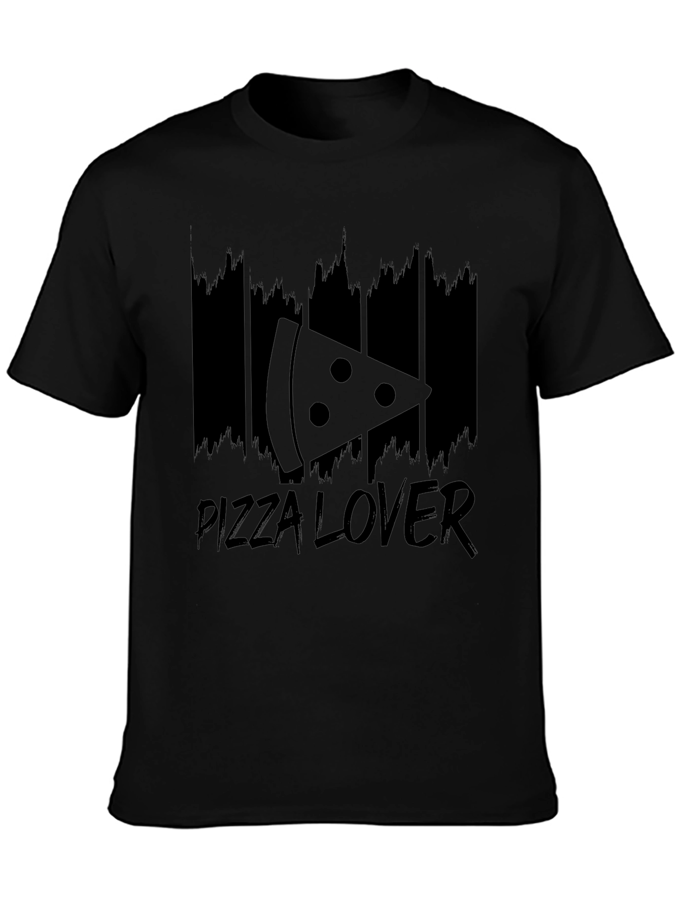 Pizza Lover Graphic Tee - Black Cotton T-Shirt
