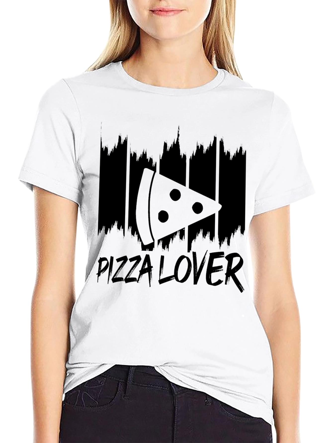 Pizza Lover Graphic Tee - Black Cotton T-Shirt