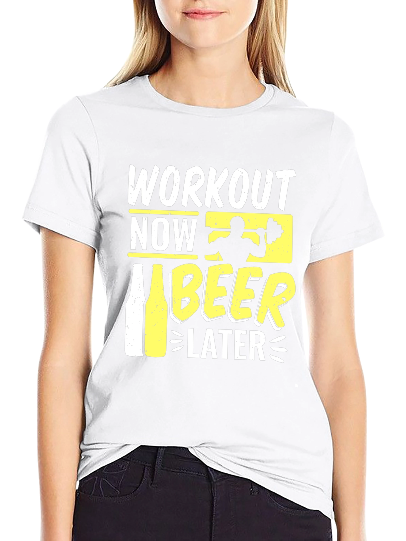 Workout Now Beer Later Graphic T-Shirt