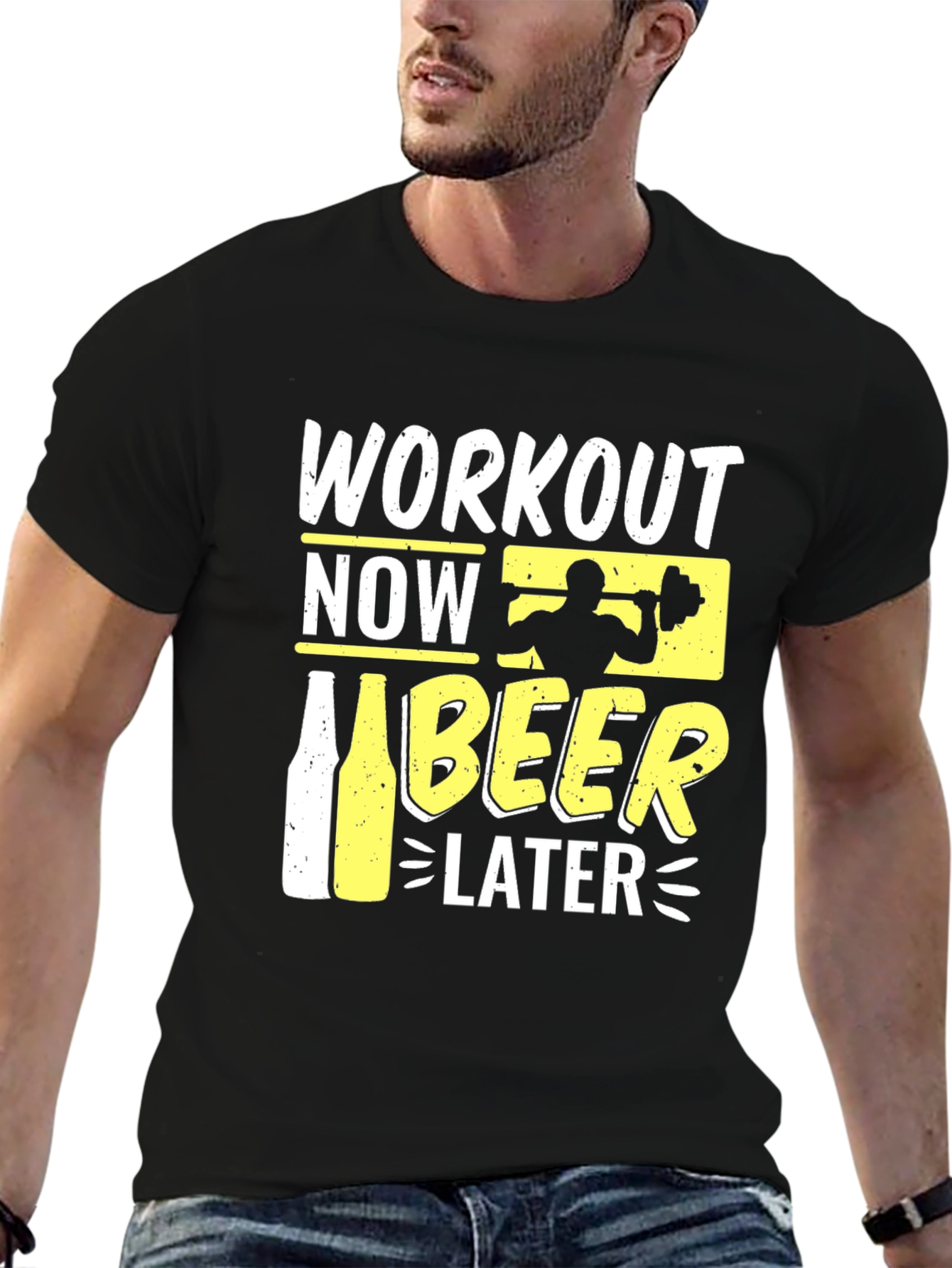 Workout Now Beer Later Graphic T-Shirt