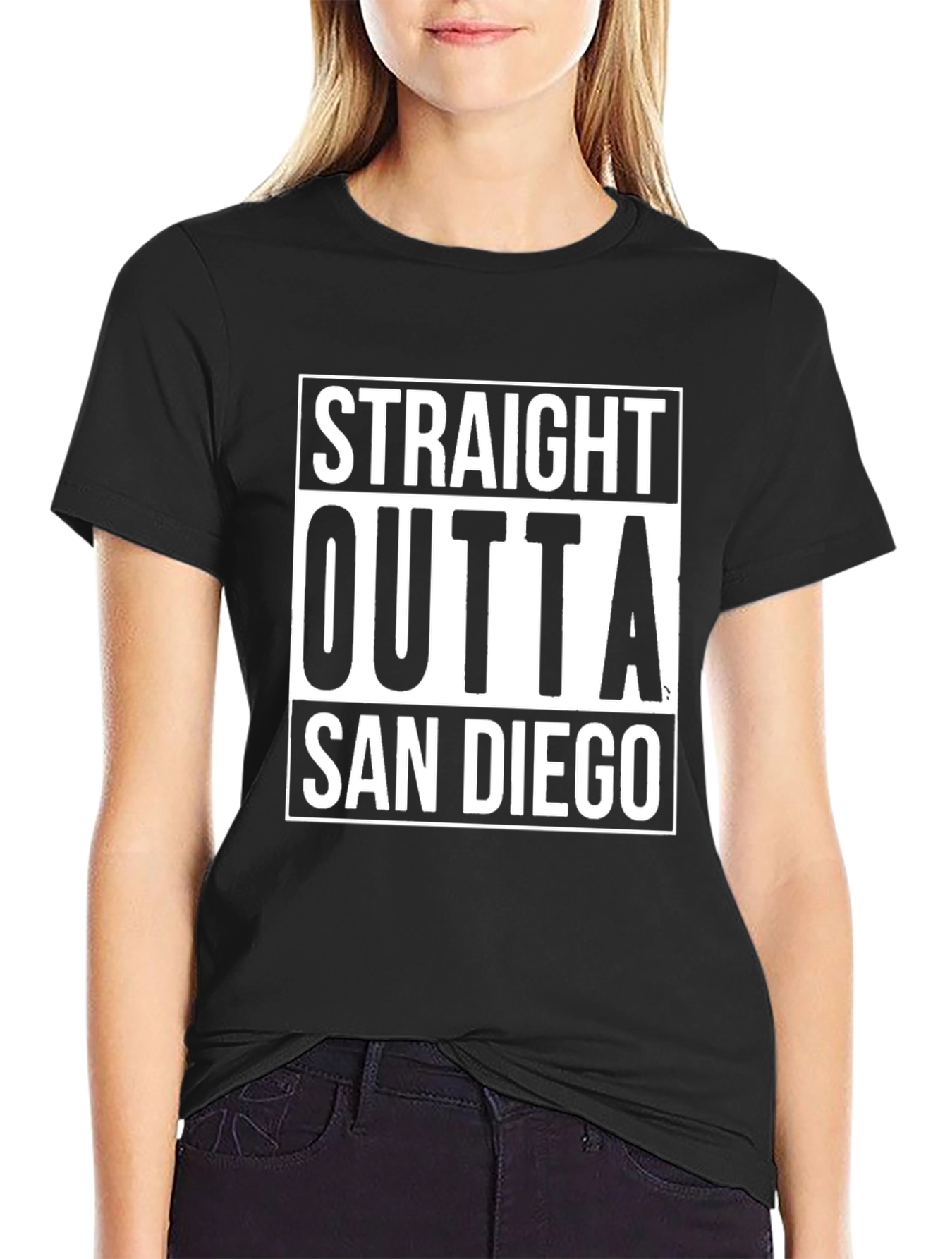 Straight Outta San Diego Black Graphic Tee