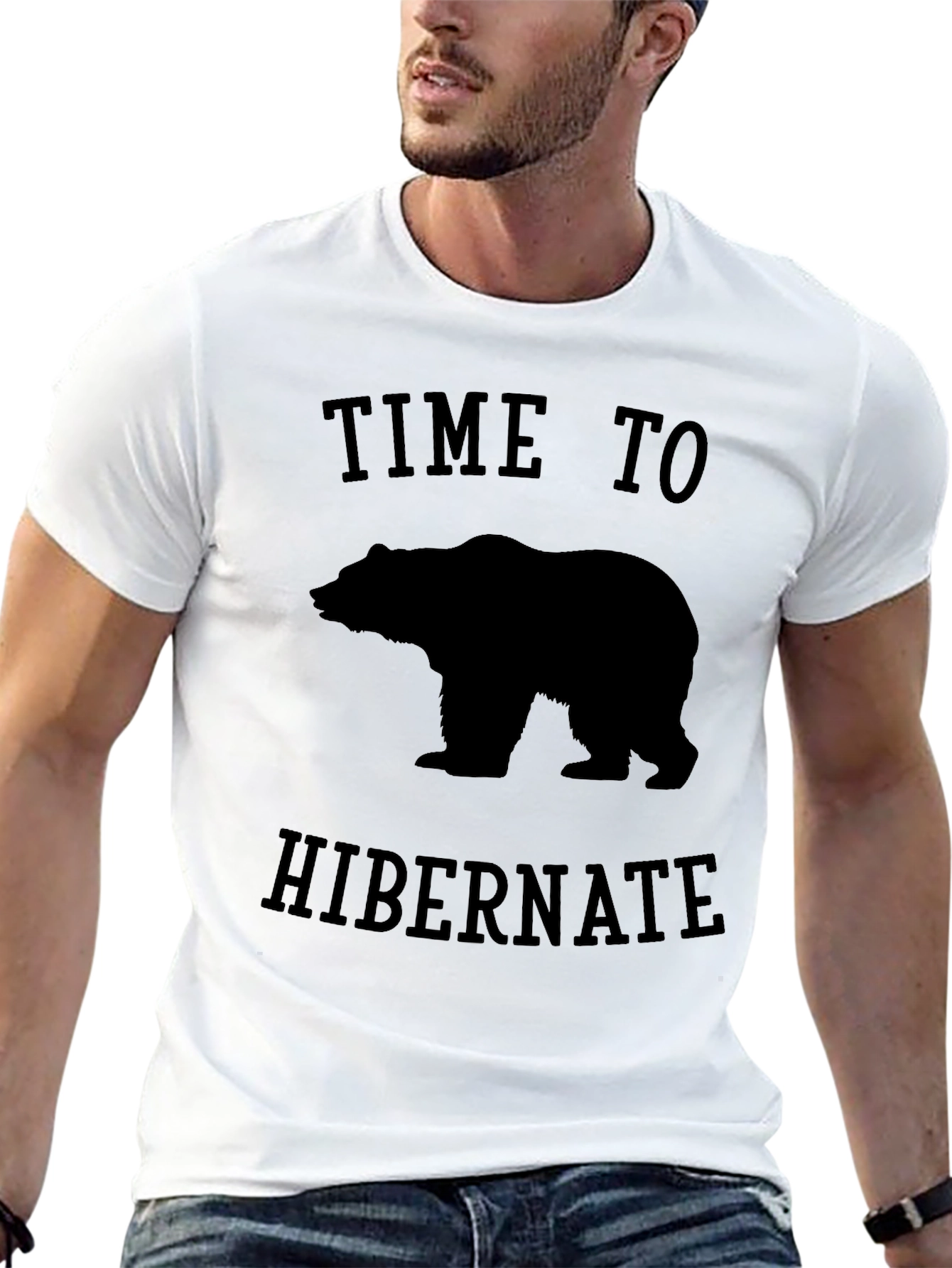 Time to Hibernate Bear T-Shirt - Black