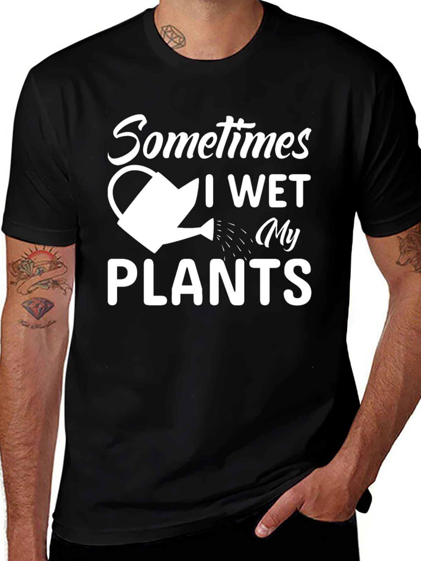 Sometimes I Wet My Plants T-Shirt Funny Gardening Tee