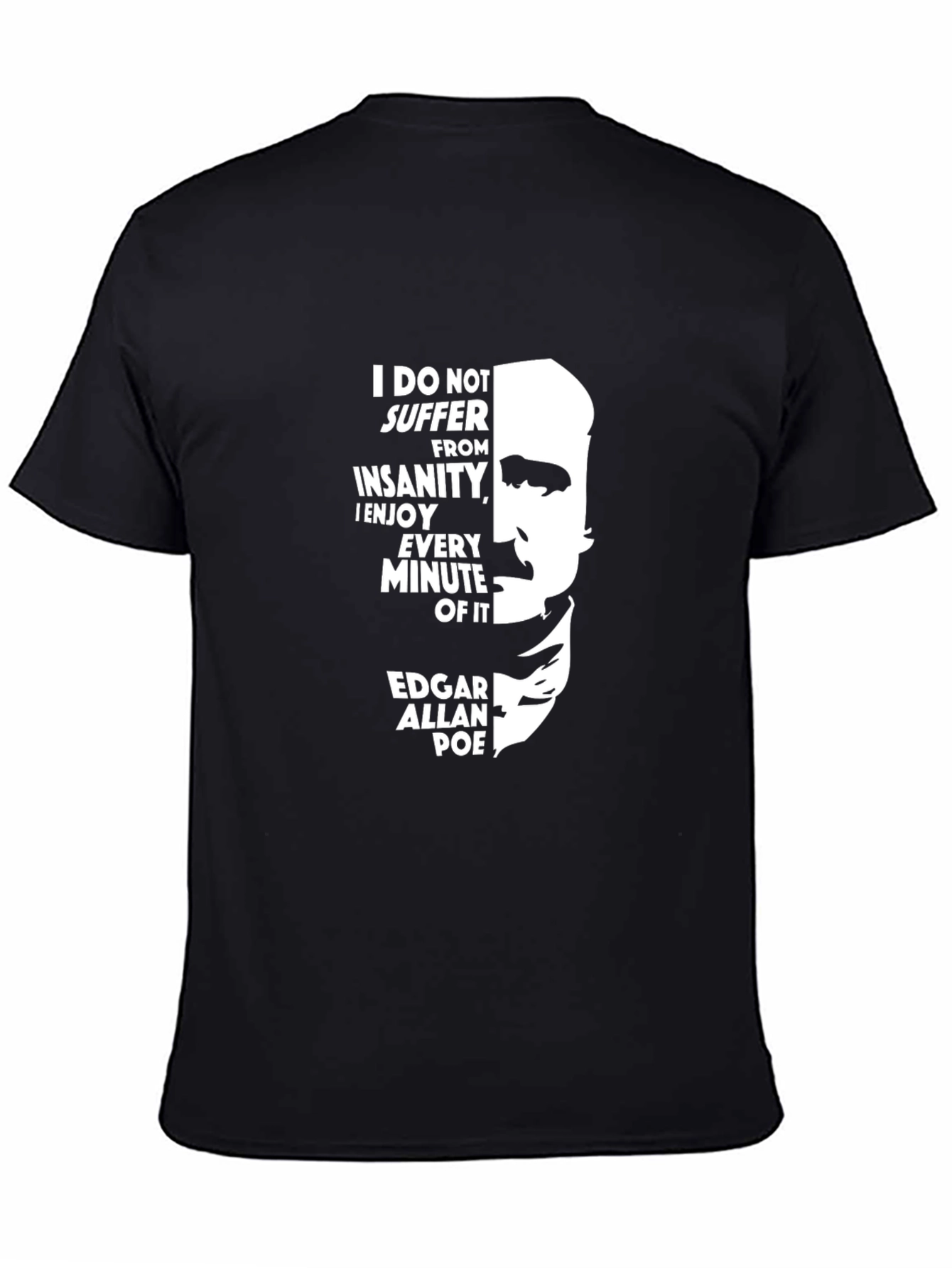 Edgar Allan Poe Insanity T-Shirt - Black