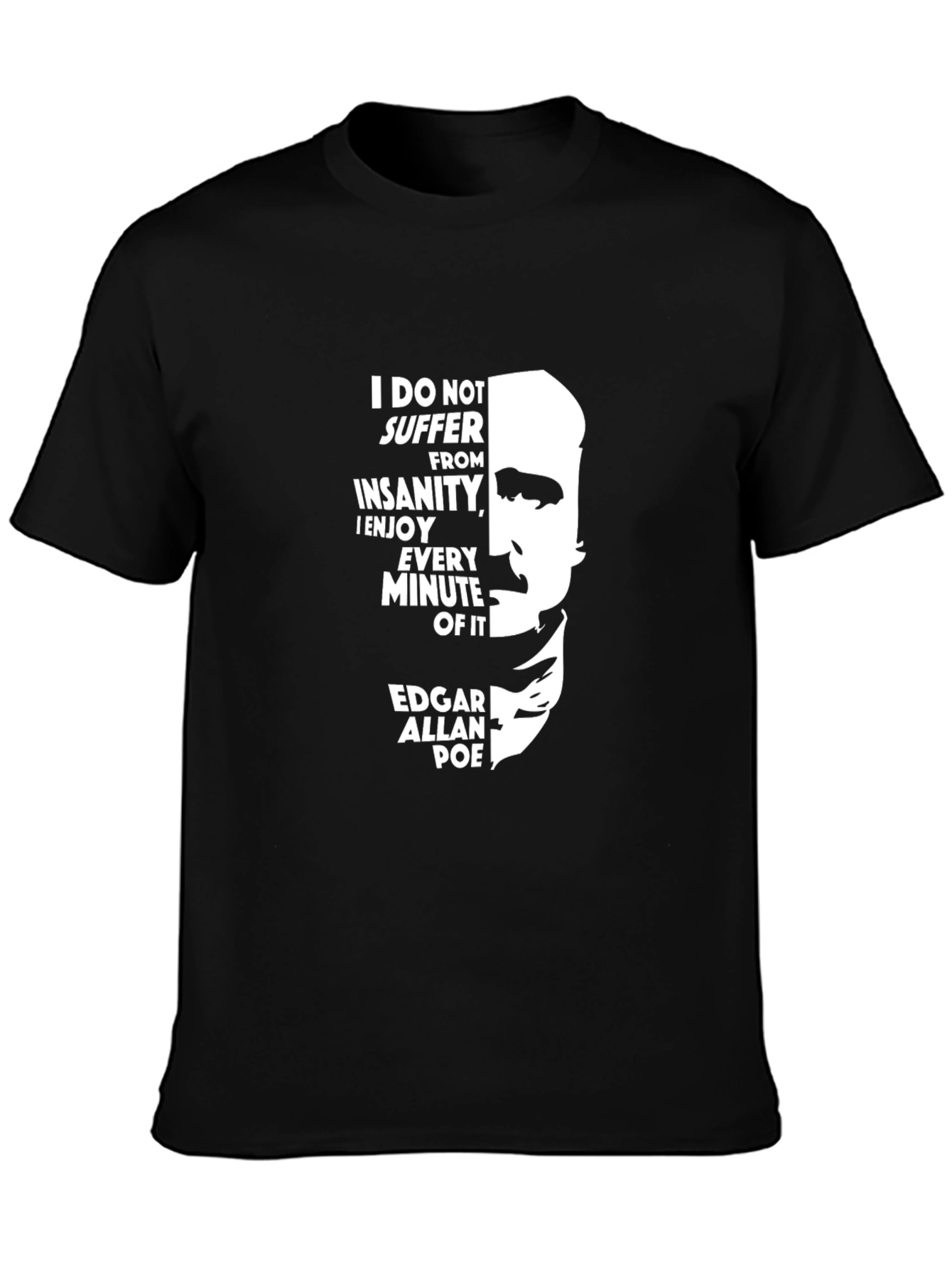 Edgar Allan Poe Insanity T-Shirt - Black