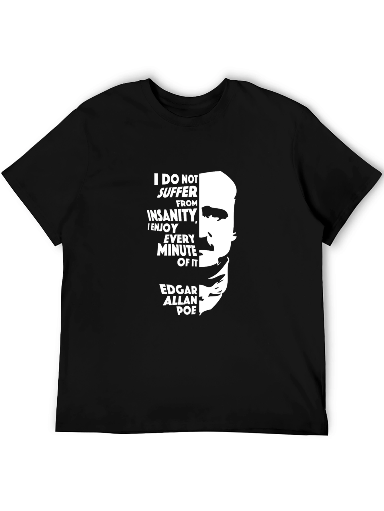 Edgar Allan Poe Insanity T-Shirt - Black