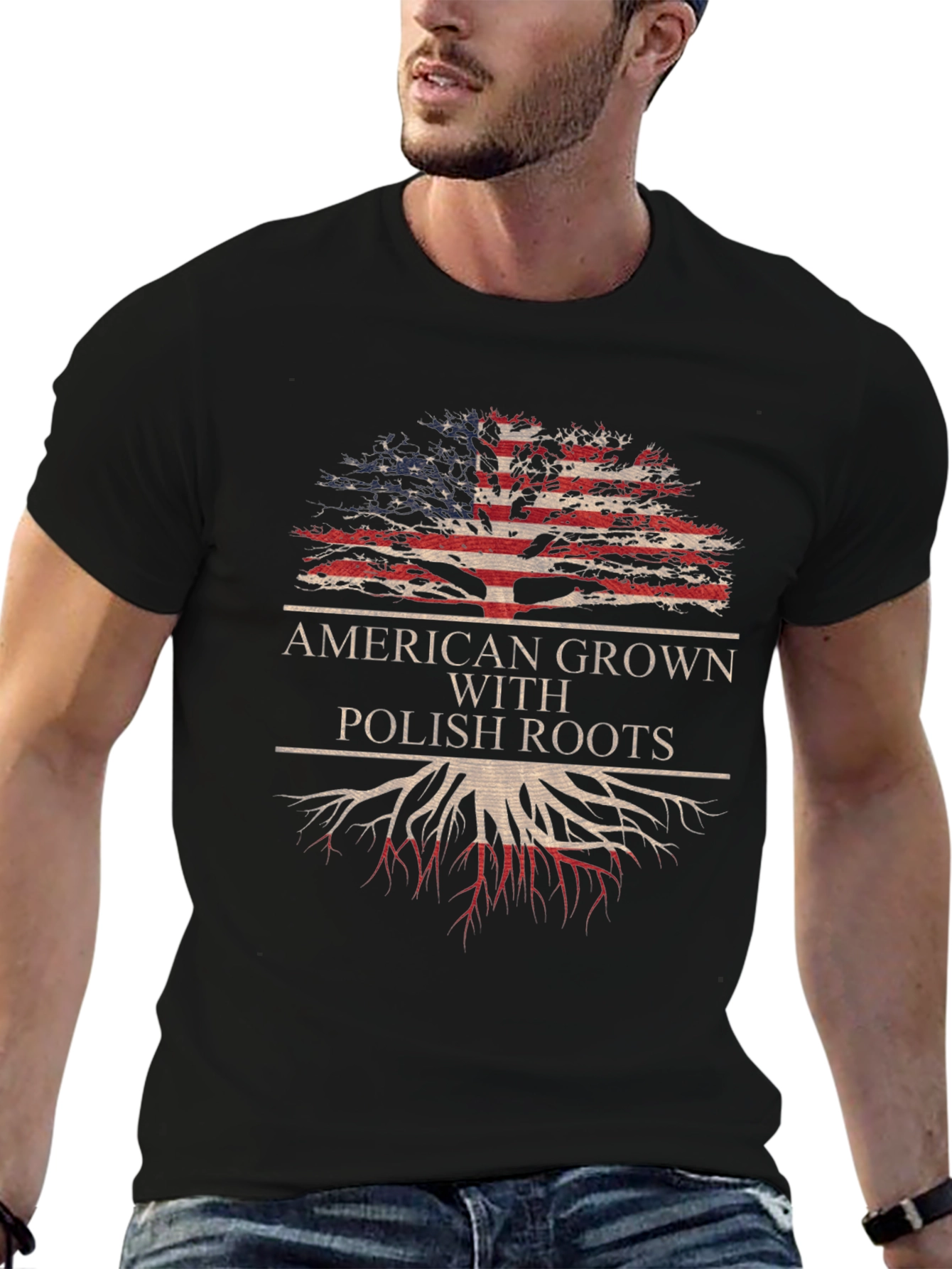 American Grown Polish Roots Graphic T-Shirt