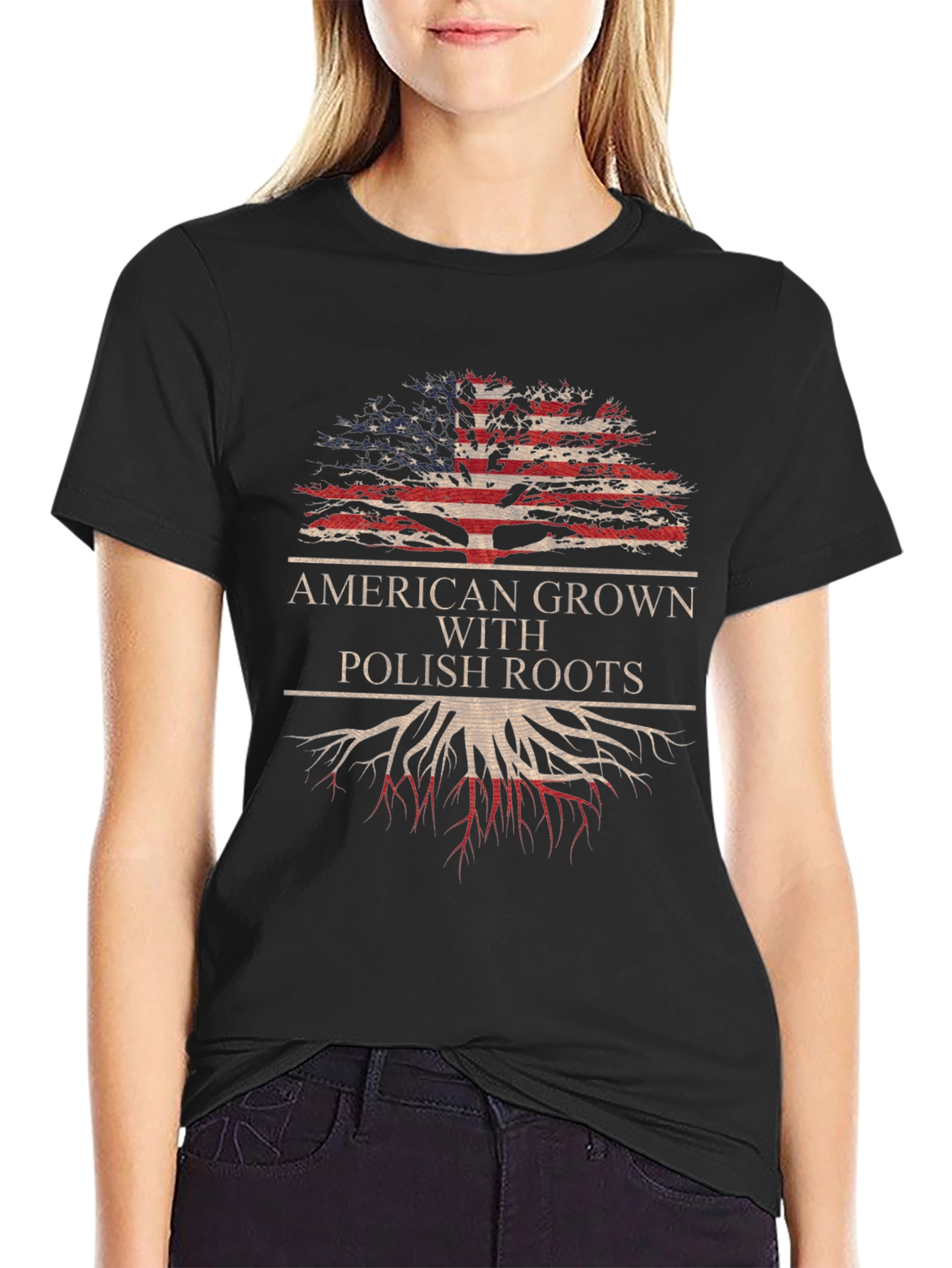 American Grown Polish Roots Graphic T-Shirt