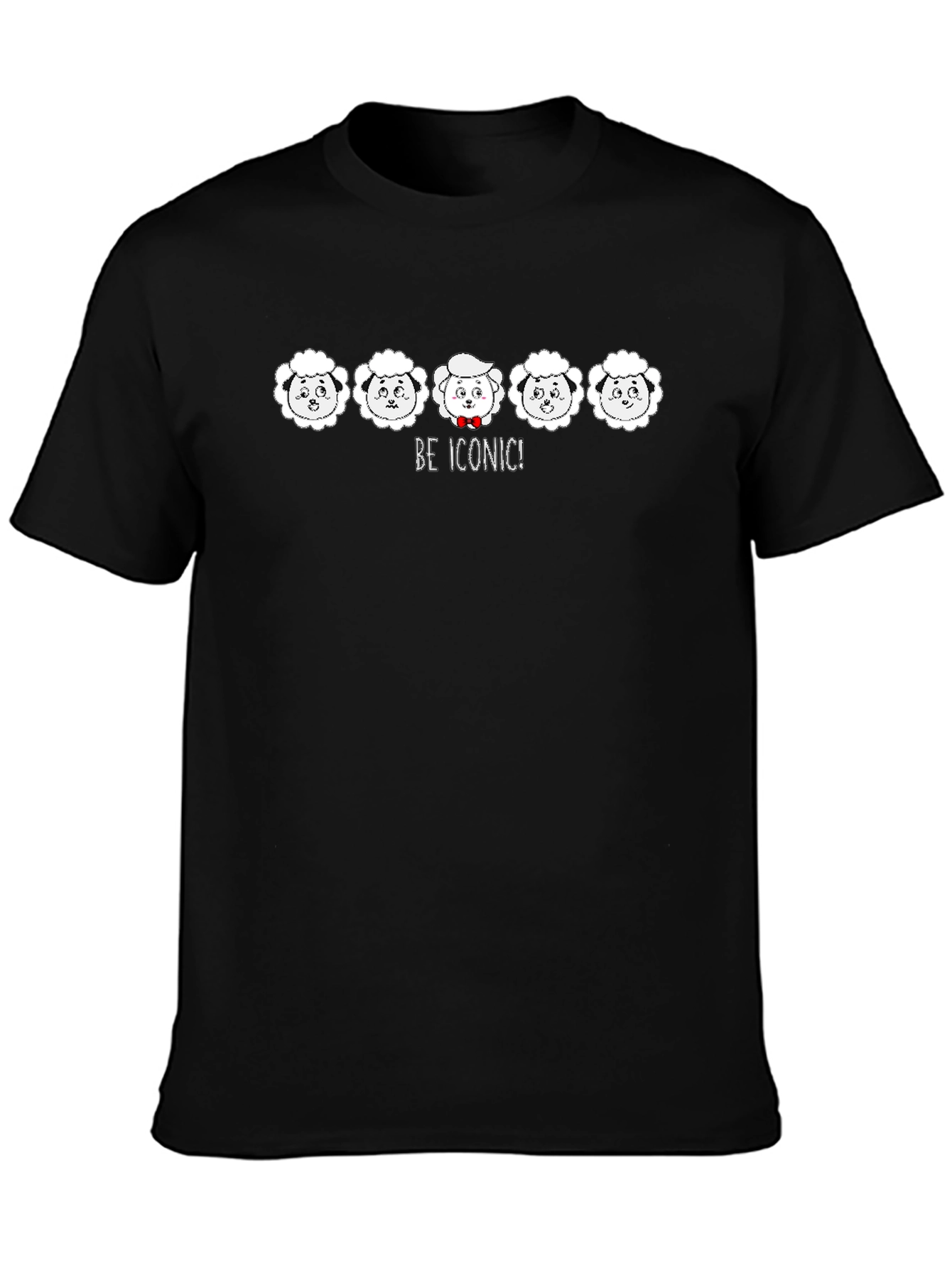 Be Iconic Sheep Graphic Tee - Black