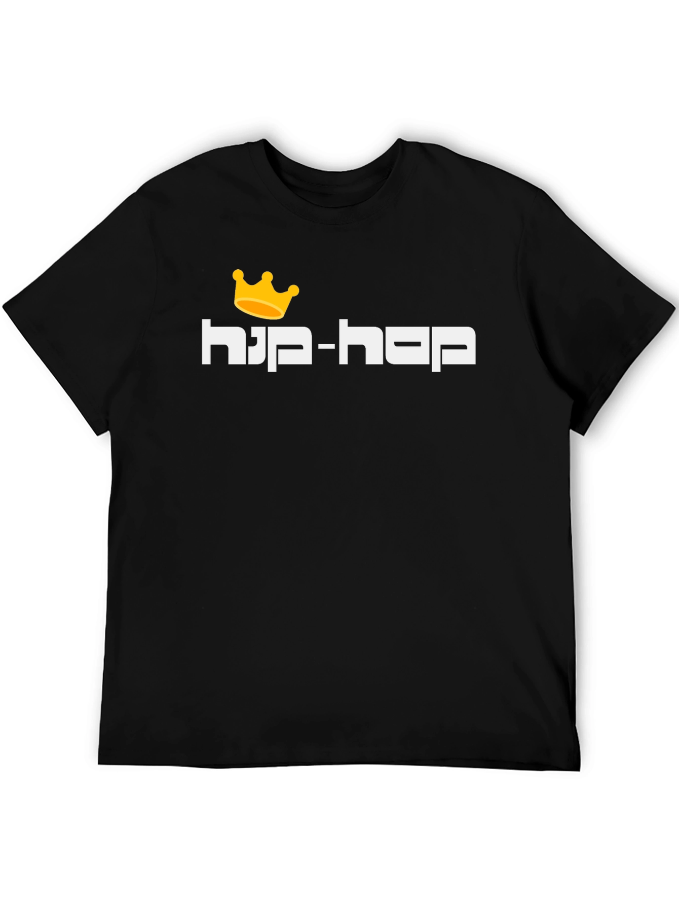 Hip-Hop King Crown Graphic T-Shirt - Black