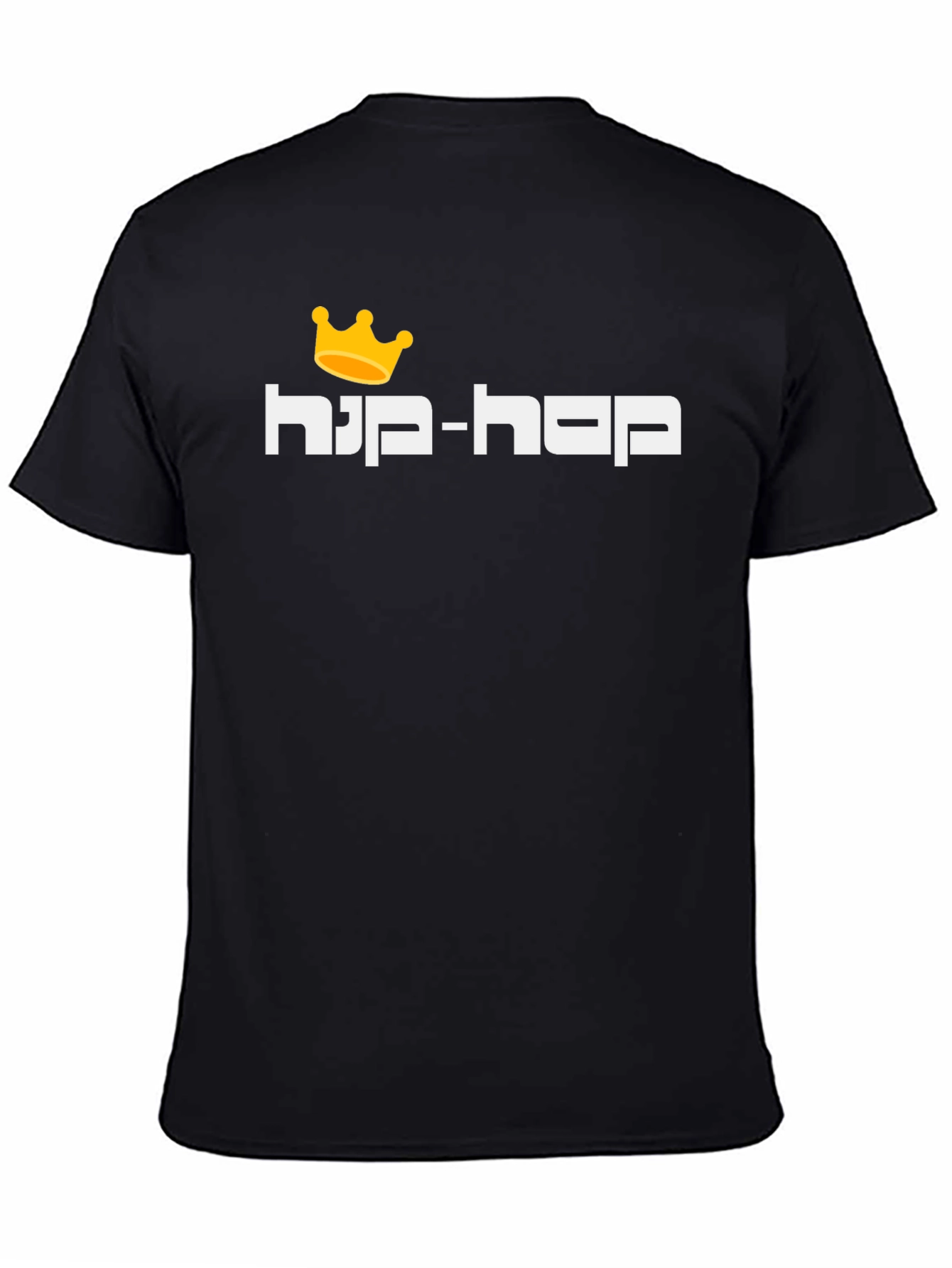 Hip-Hop King Crown Graphic T-Shirt - Black