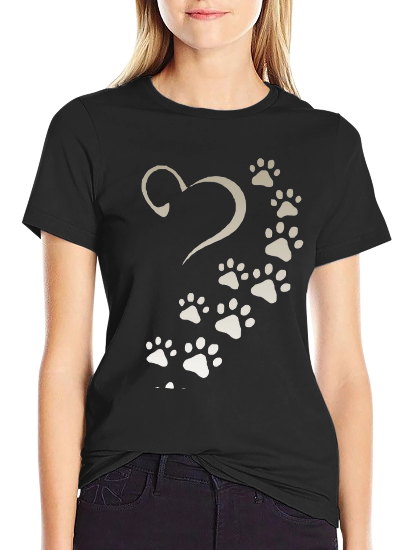 Paw Print Heart T-Shirt - Pet Lover Tee