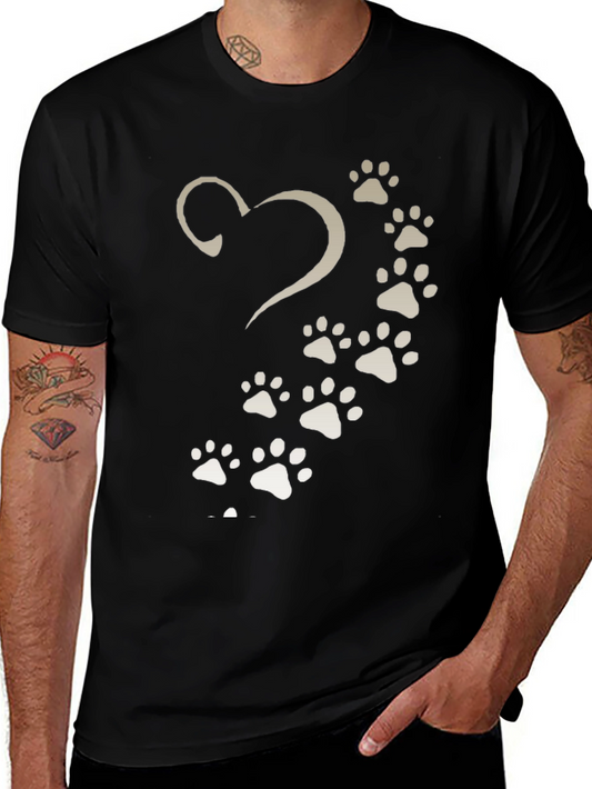 Paw Print Heart T-Shirt - Pet Lover Tee