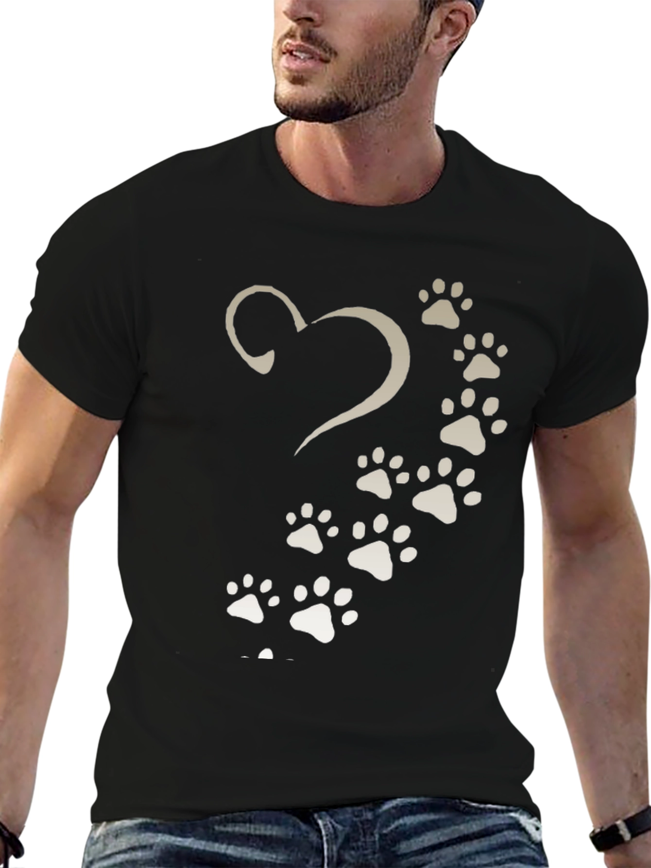 Paw Print Heart T-Shirt - Pet Lover Tee
