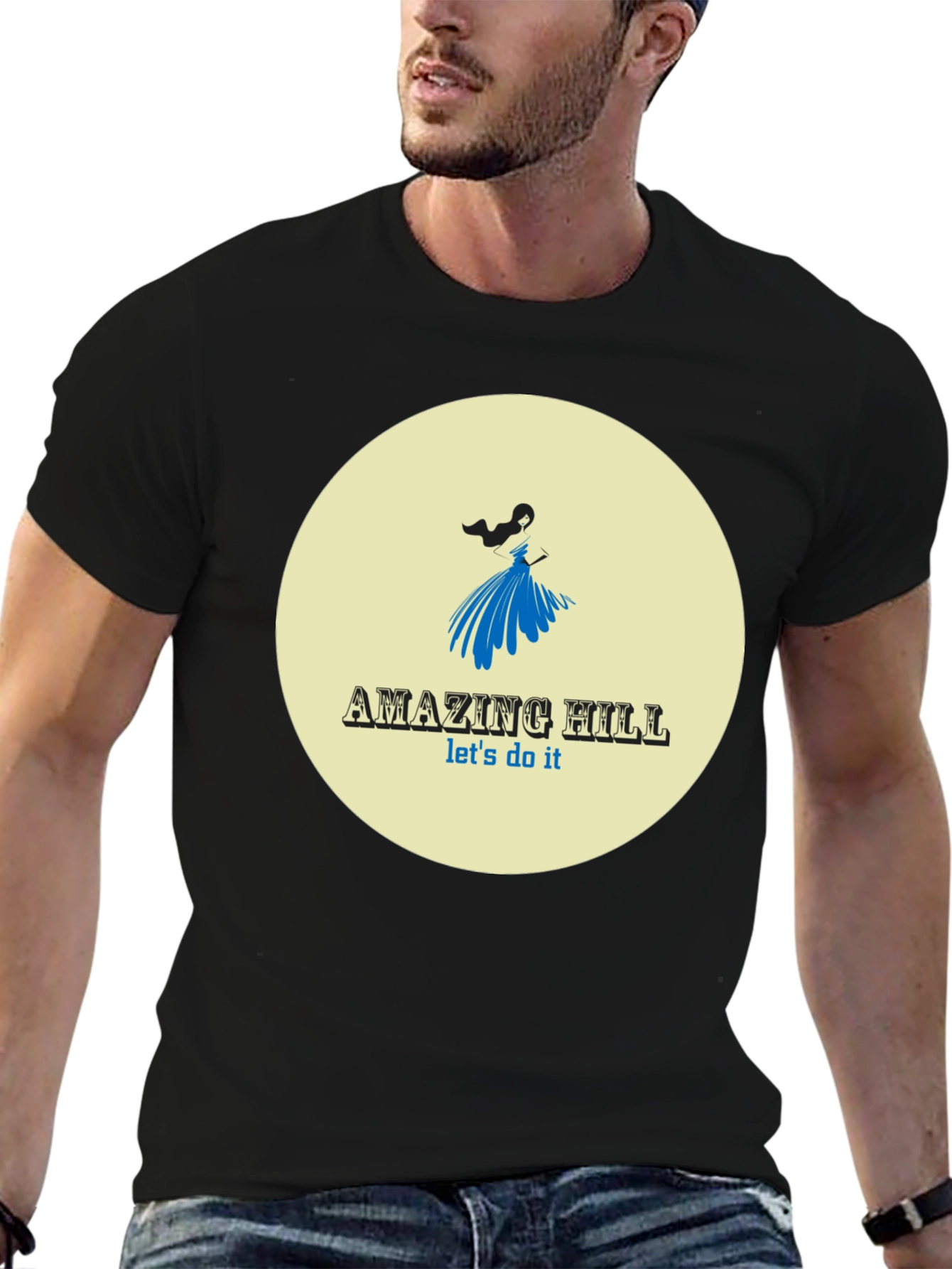 Amazing Hill T-Shirt Black Stylish Graphic Tee