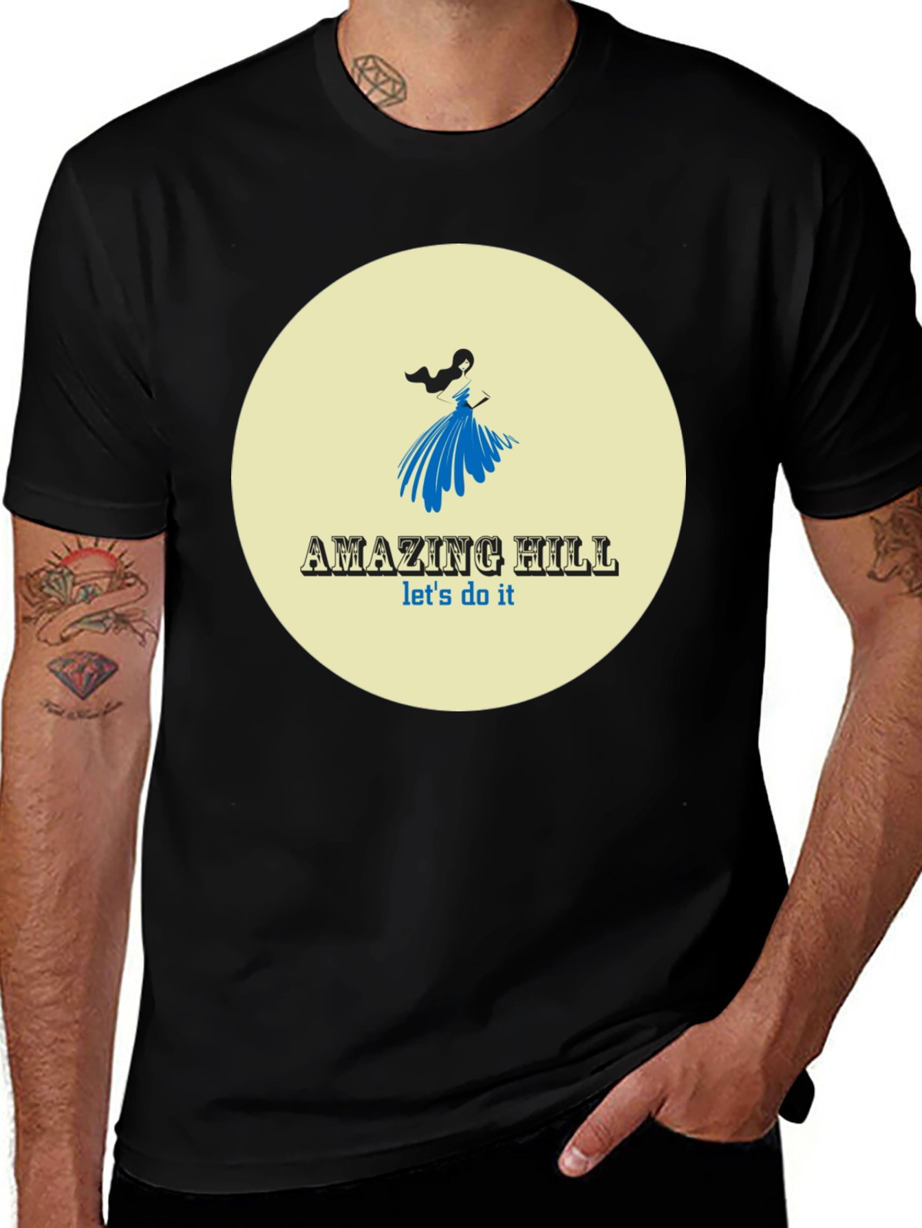 Amazing Hill T-Shirt Black Stylish Graphic Tee
