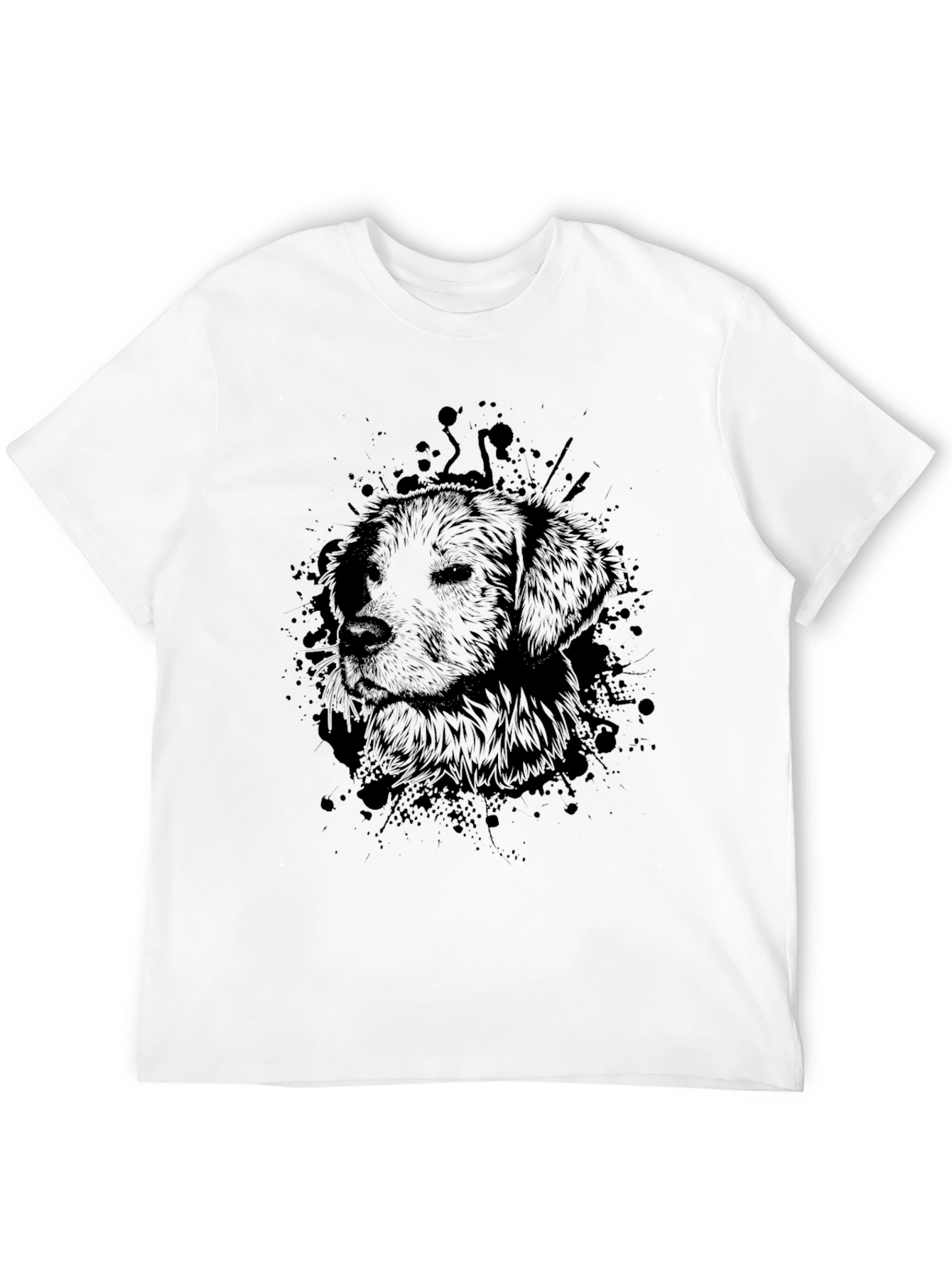Dog Graphic Black T-Shirt for Men