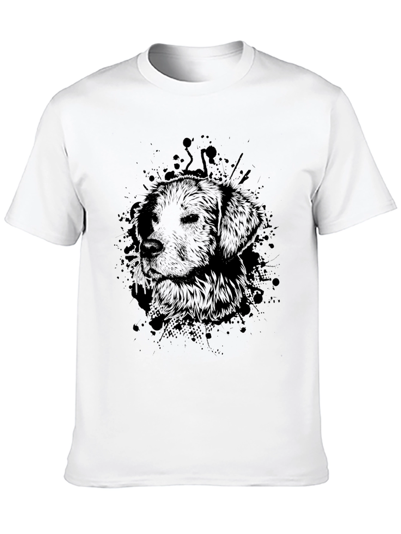 Dog Graphic Black T-Shirt for Men