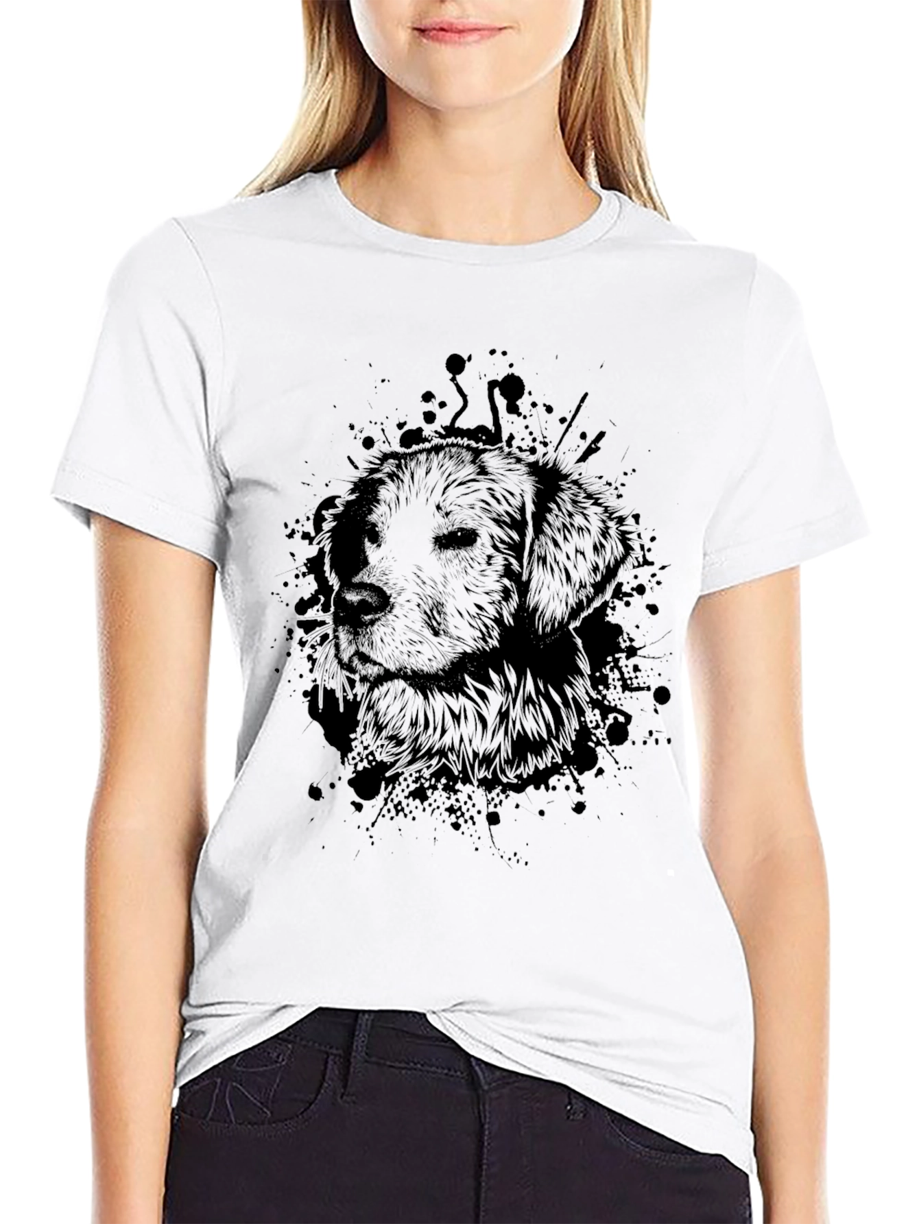 Dog Graphic Black T-Shirt for Men
