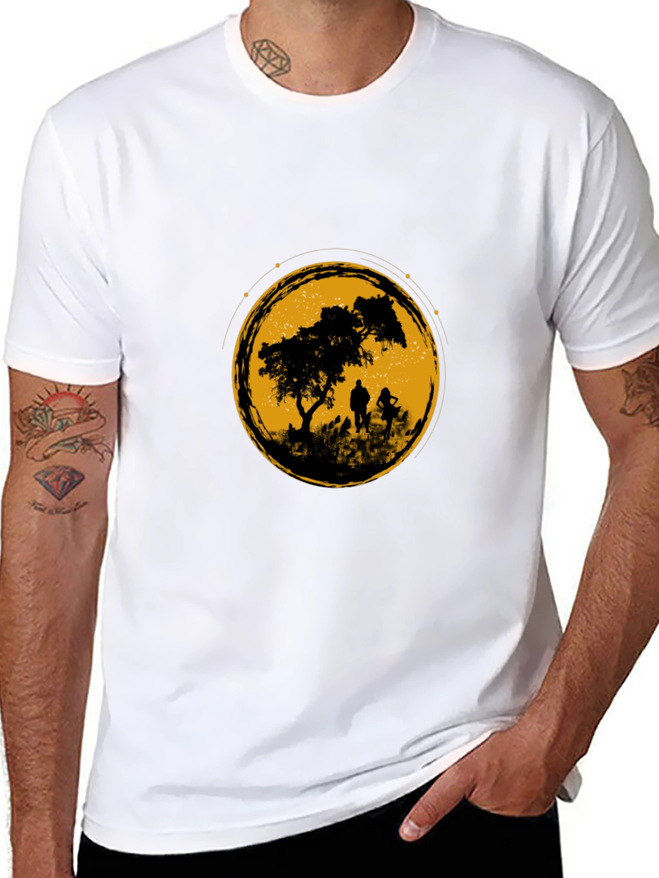 Silhouette Graphic Tee - Black Cotton Blend