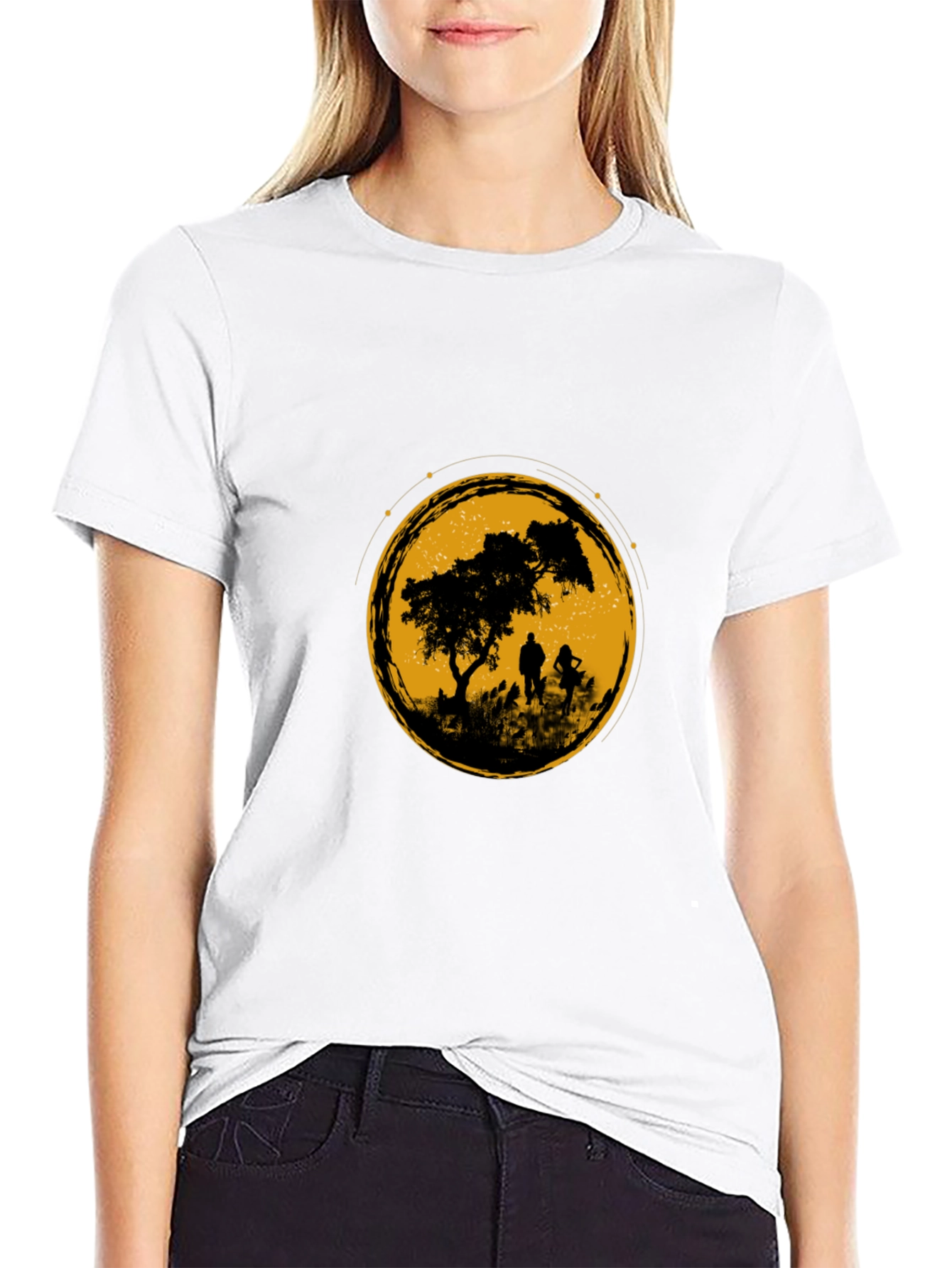 Silhouette Graphic Tee - Black Cotton Blend