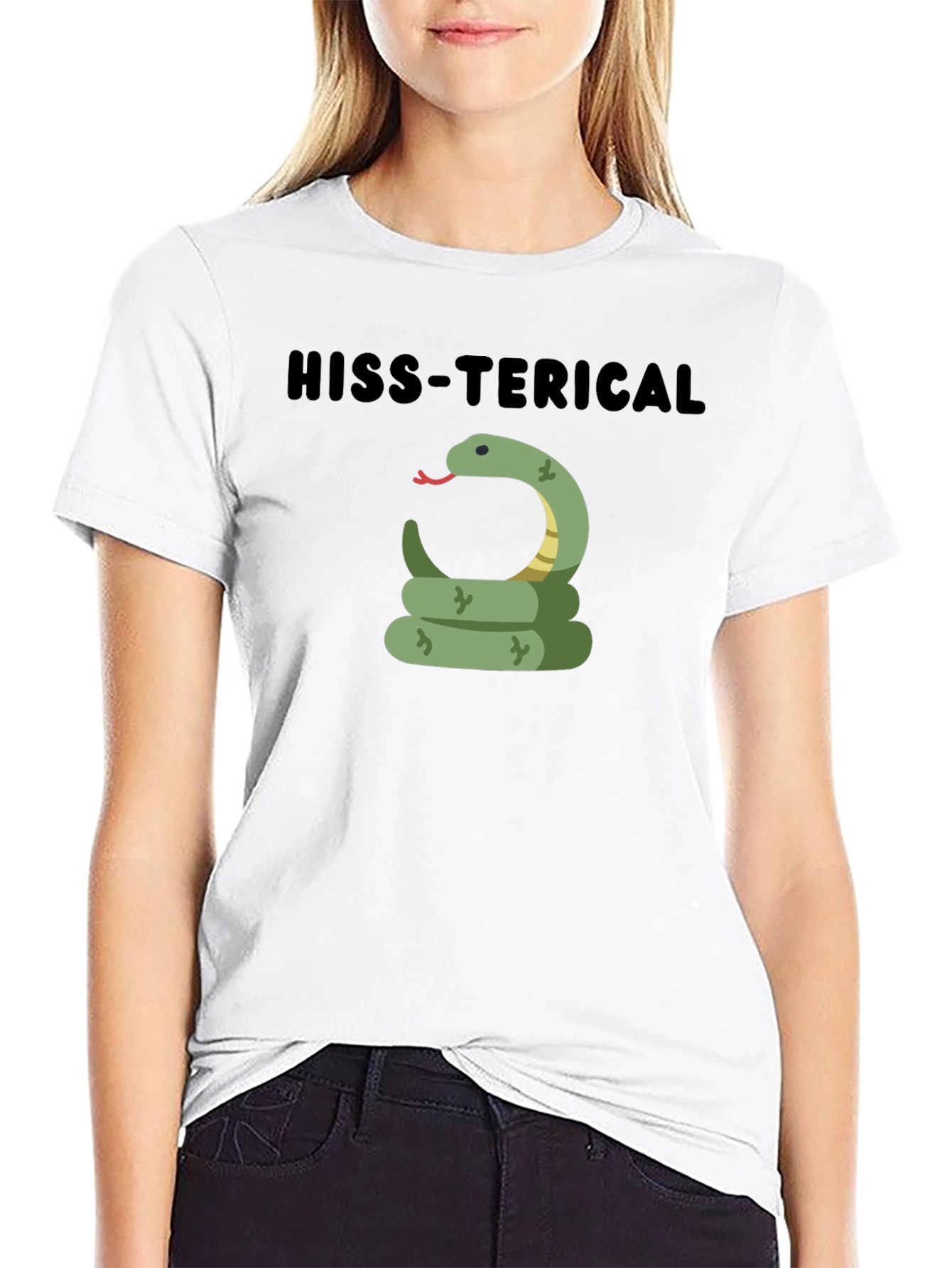 Hiss-terical Snake Graphic Black T-Shirt