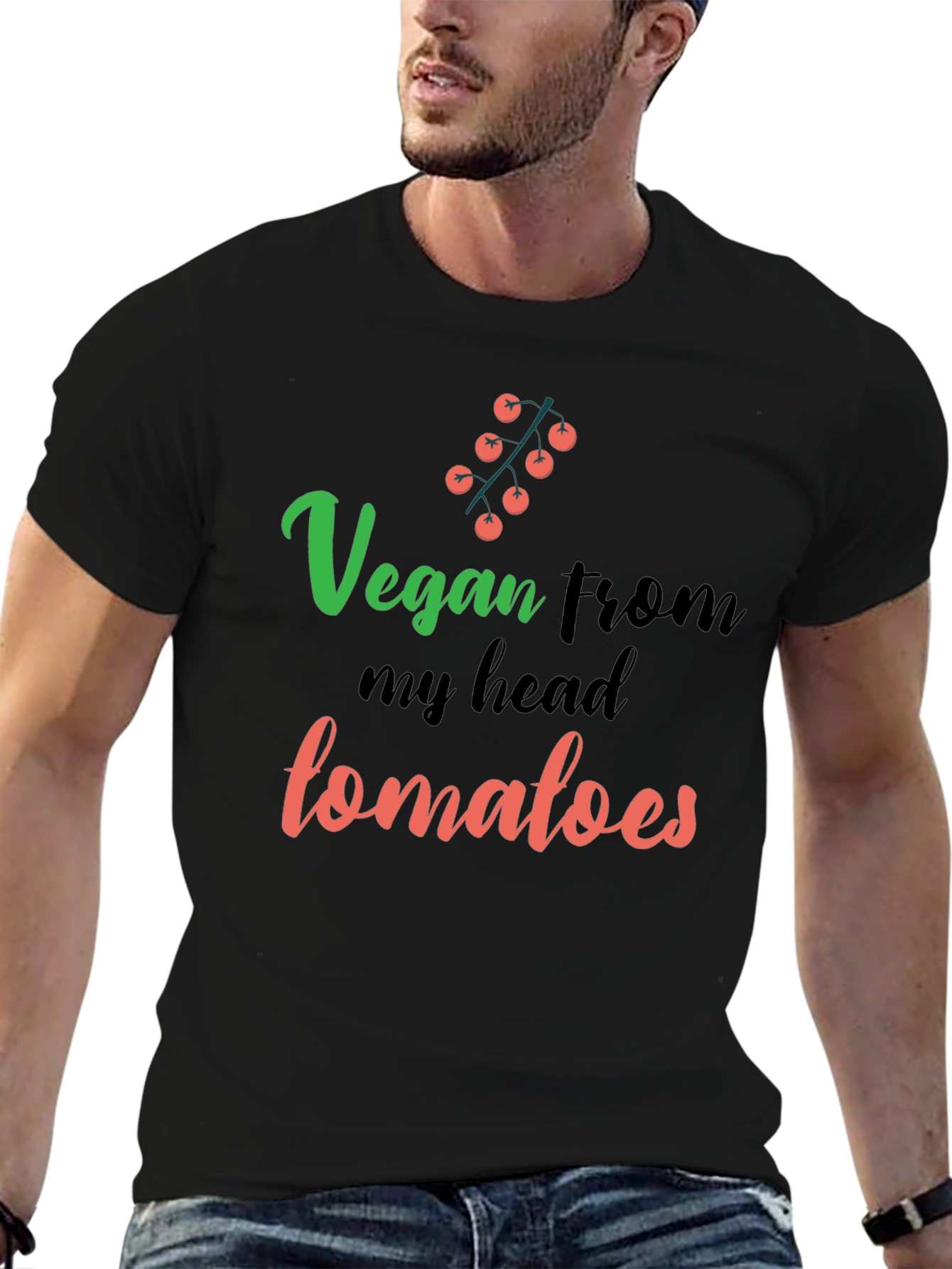 Vegan From My Head Tomatoes Funny T-Shirt