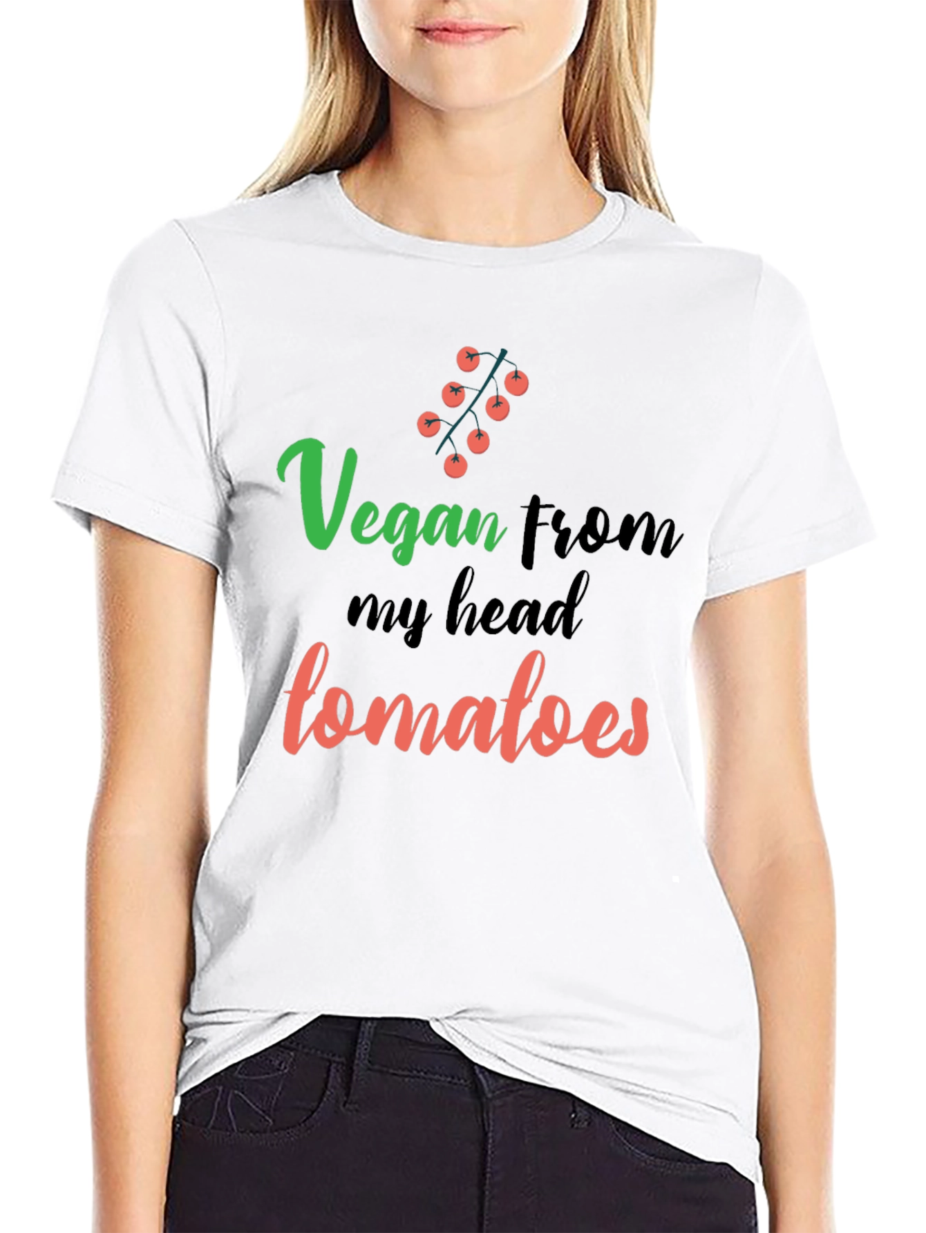 Vegan From My Head Tomatoes Funny T-Shirt
