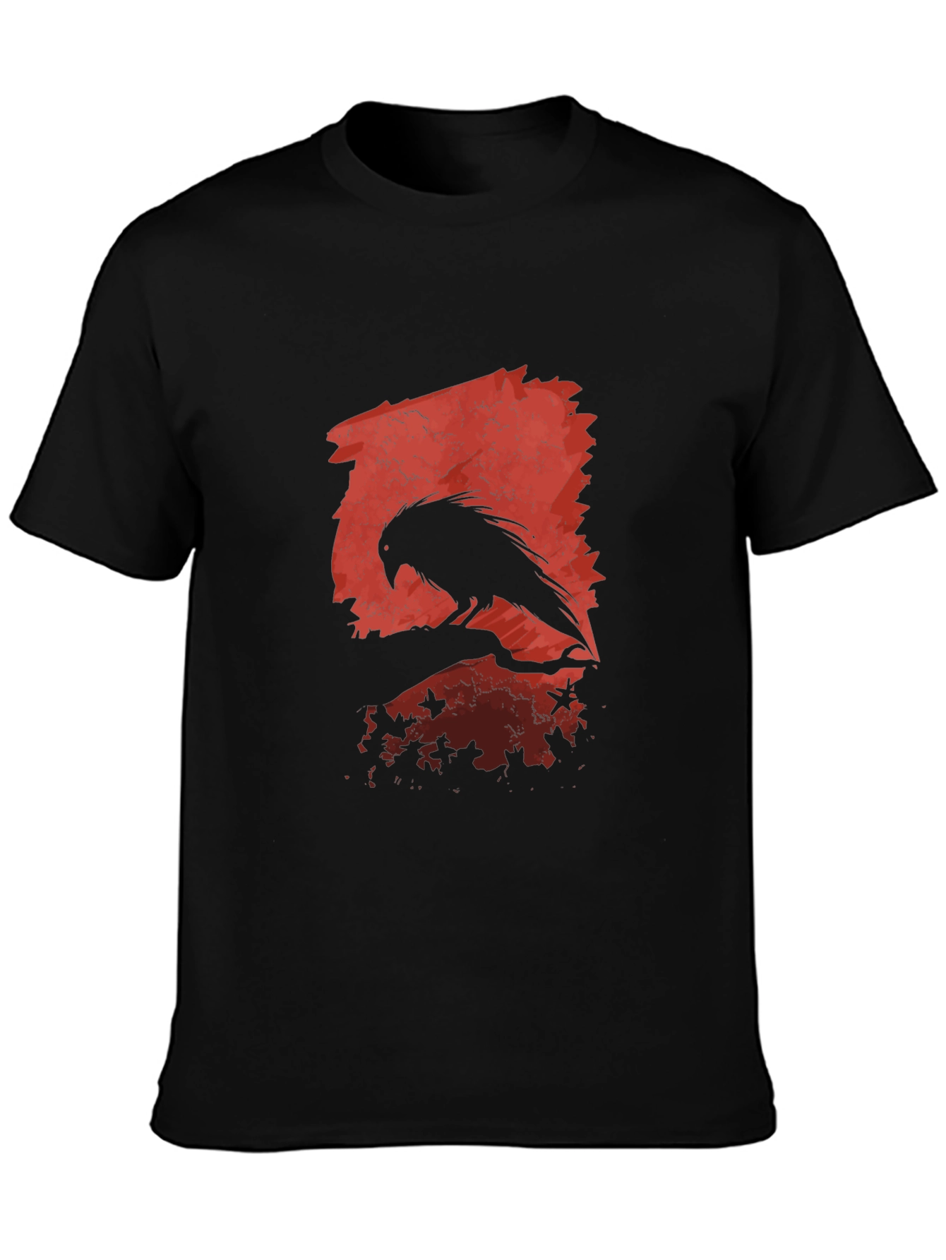 Raven Silhouette Graphic Black T-Shirt
