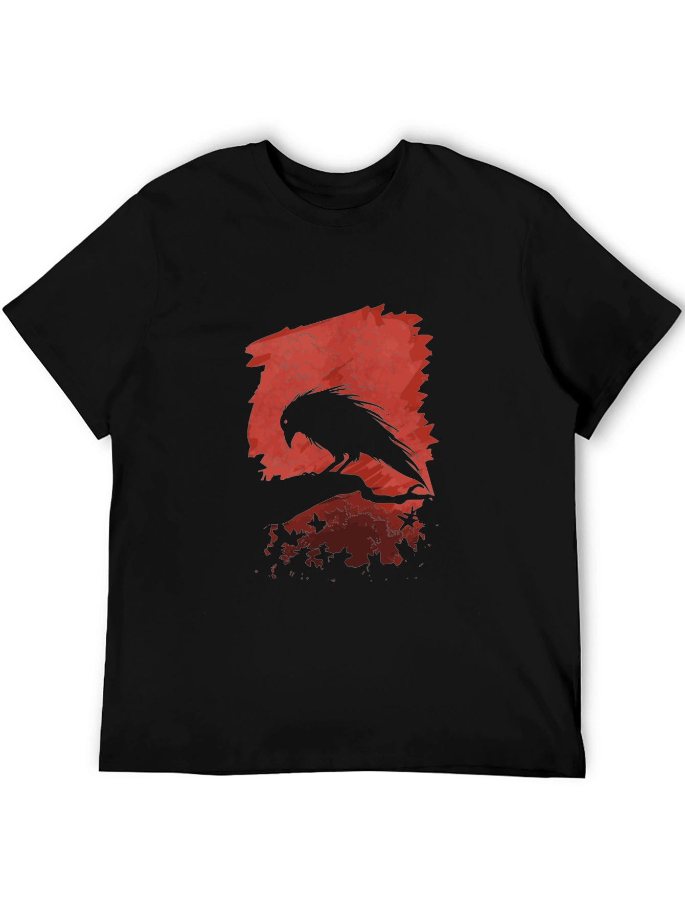 Raven Silhouette Graphic Black T-Shirt